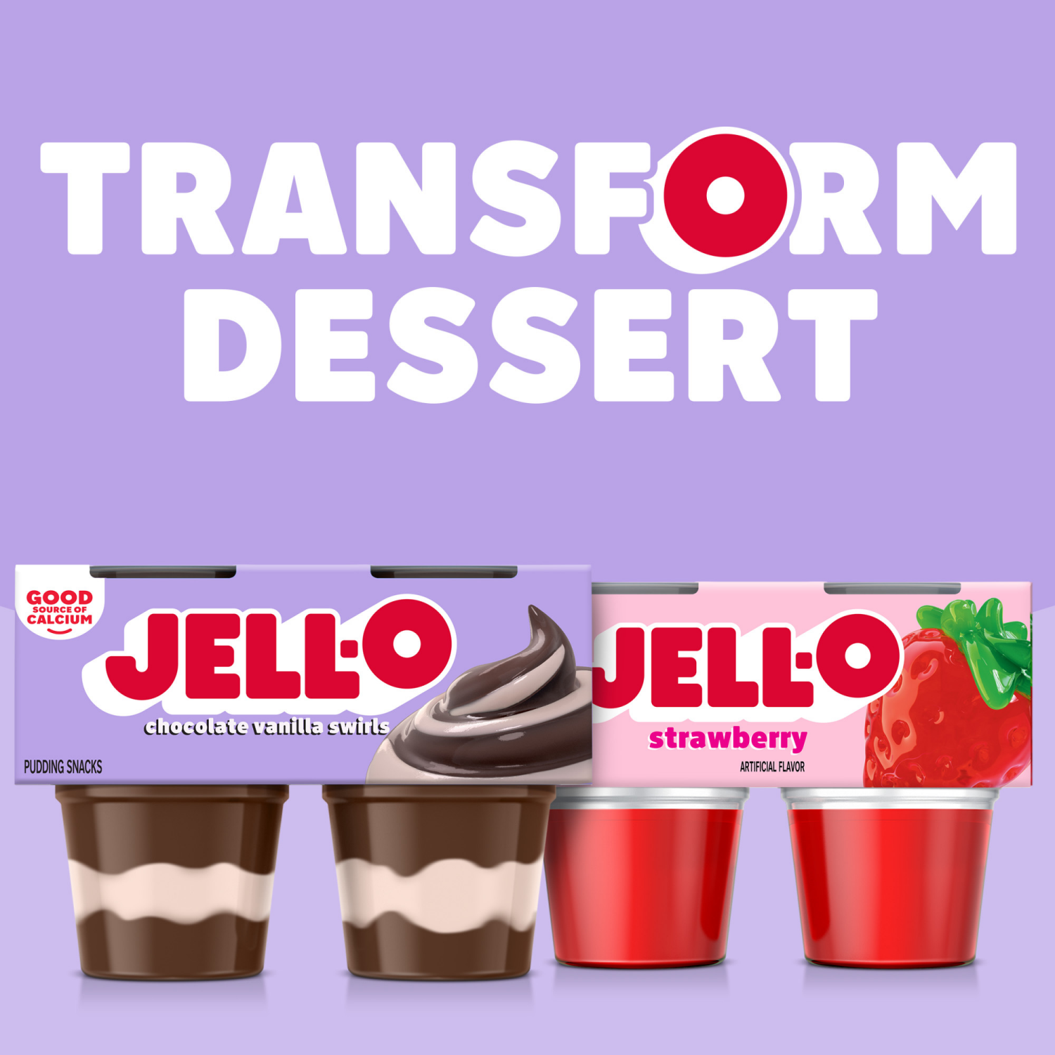 slide 8 of 8, Jell-O Original Chocolate Vanilla Swirls Artificially Flavored Ready-to-Eat Pudding Snack Cups, 4 ct Cups, 4 ct