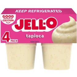 Jell-O Original Tapioca Ready-to-Eat Pudding Snack Cups, 4 ct Cups