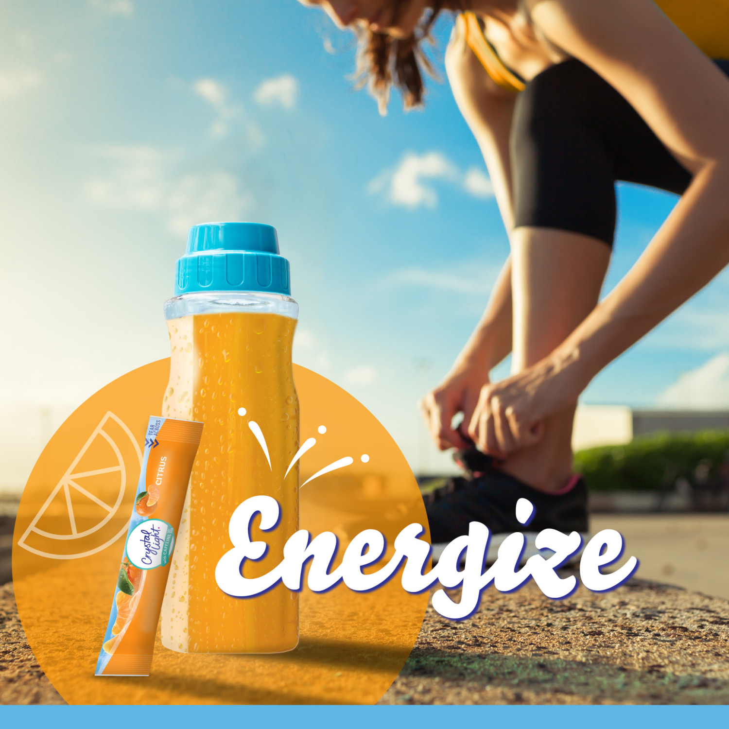 slide 2 of 5, Crystal Light Citrus On-The-Go Powdered Drink Mix with Caffeine, 10 ct - 0.09 oz Packets, 0.9 oz