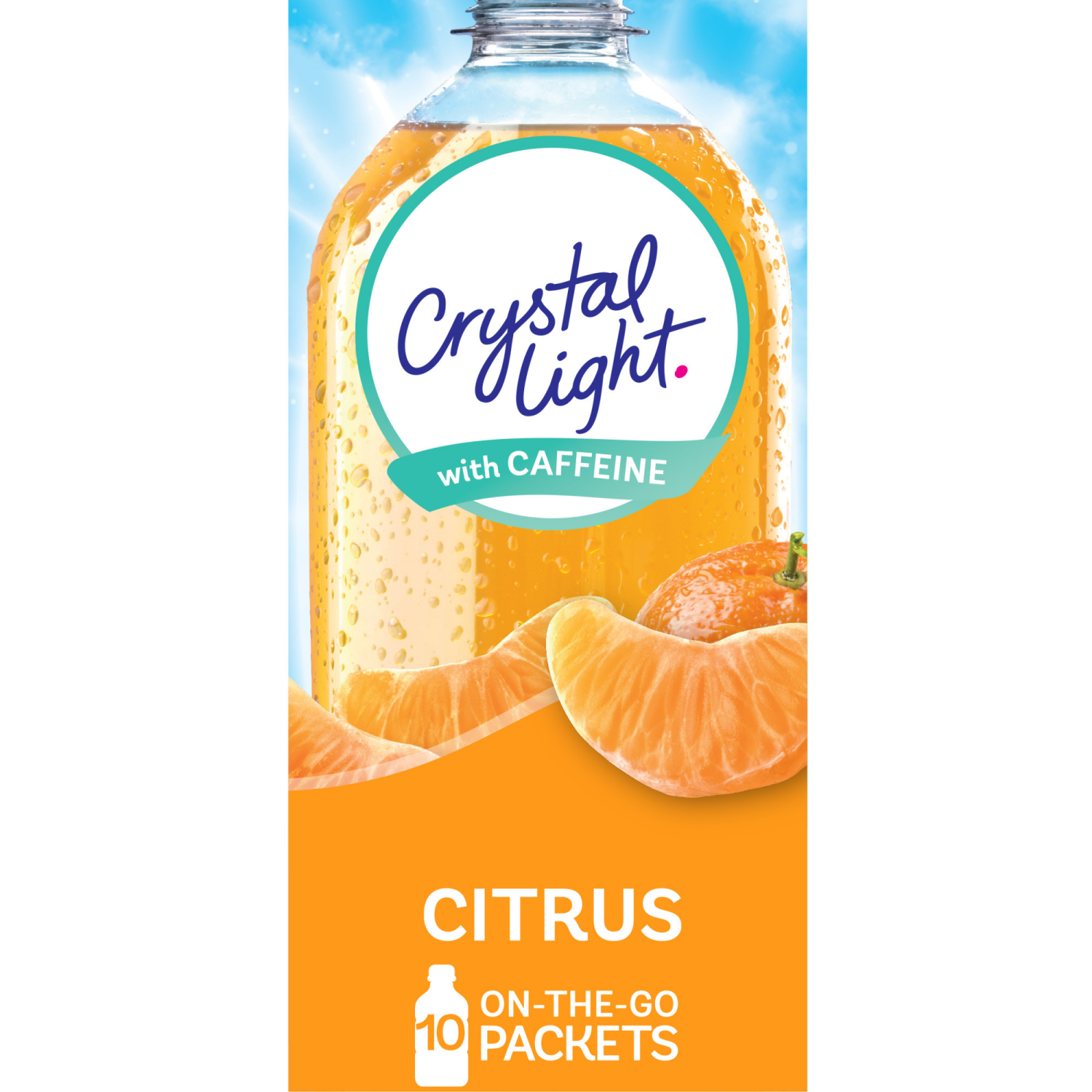 slide 1 of 5, Crystal Light Citrus On-The-Go Powdered Drink Mix with Caffeine, 10 ct - 0.09 oz Packets, 0.9 oz