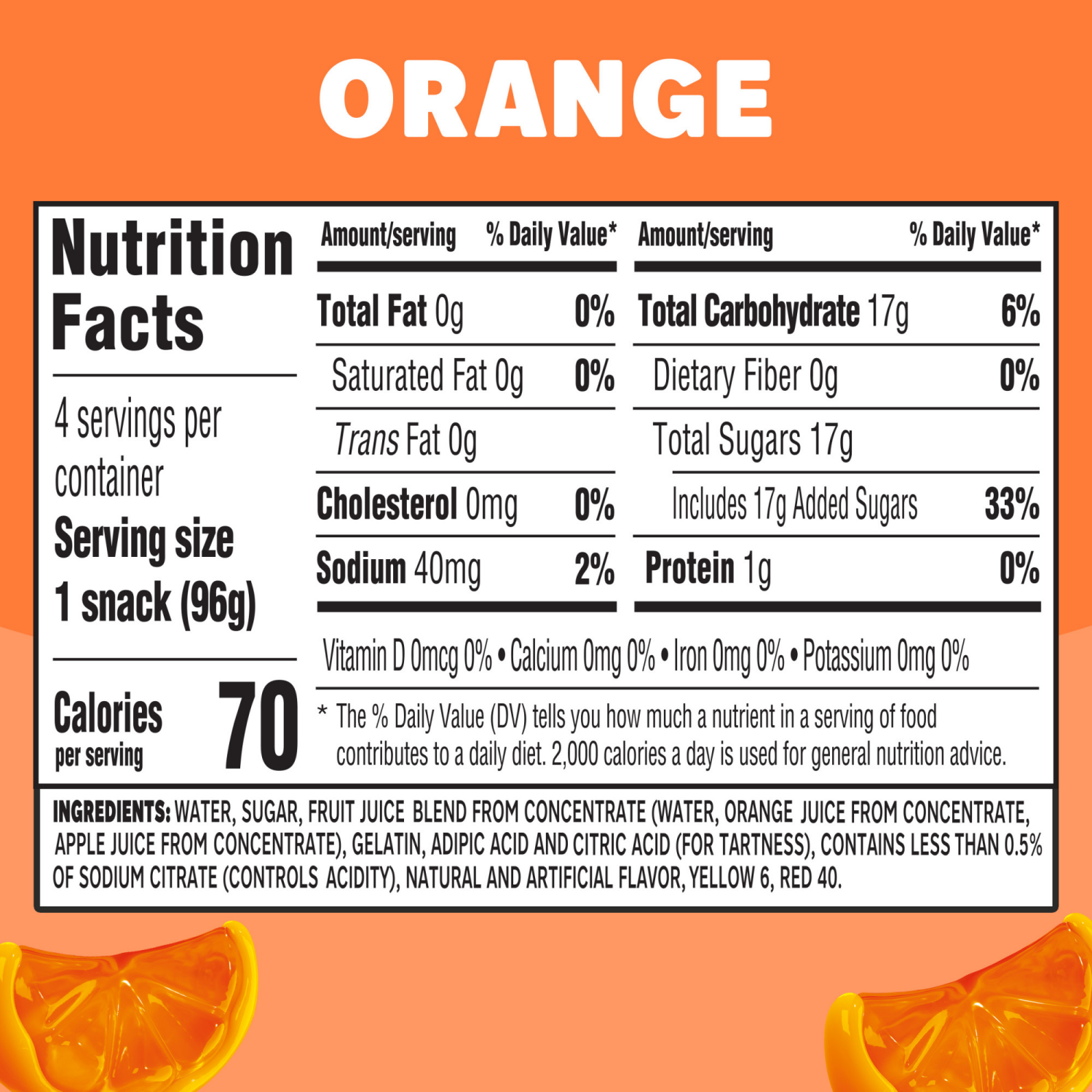 slide 2 of 8, Jell-O Original Orange Artificially Flavored Ready-to-Eat Gelatin Snack Cups, 4 ct Cups, 13.5 oz