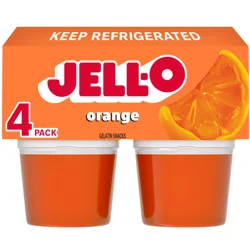 Jell-O Original Orange Artificially Flavored Ready-to-Eat Gelatin Snack Cups, 4 ct Cups