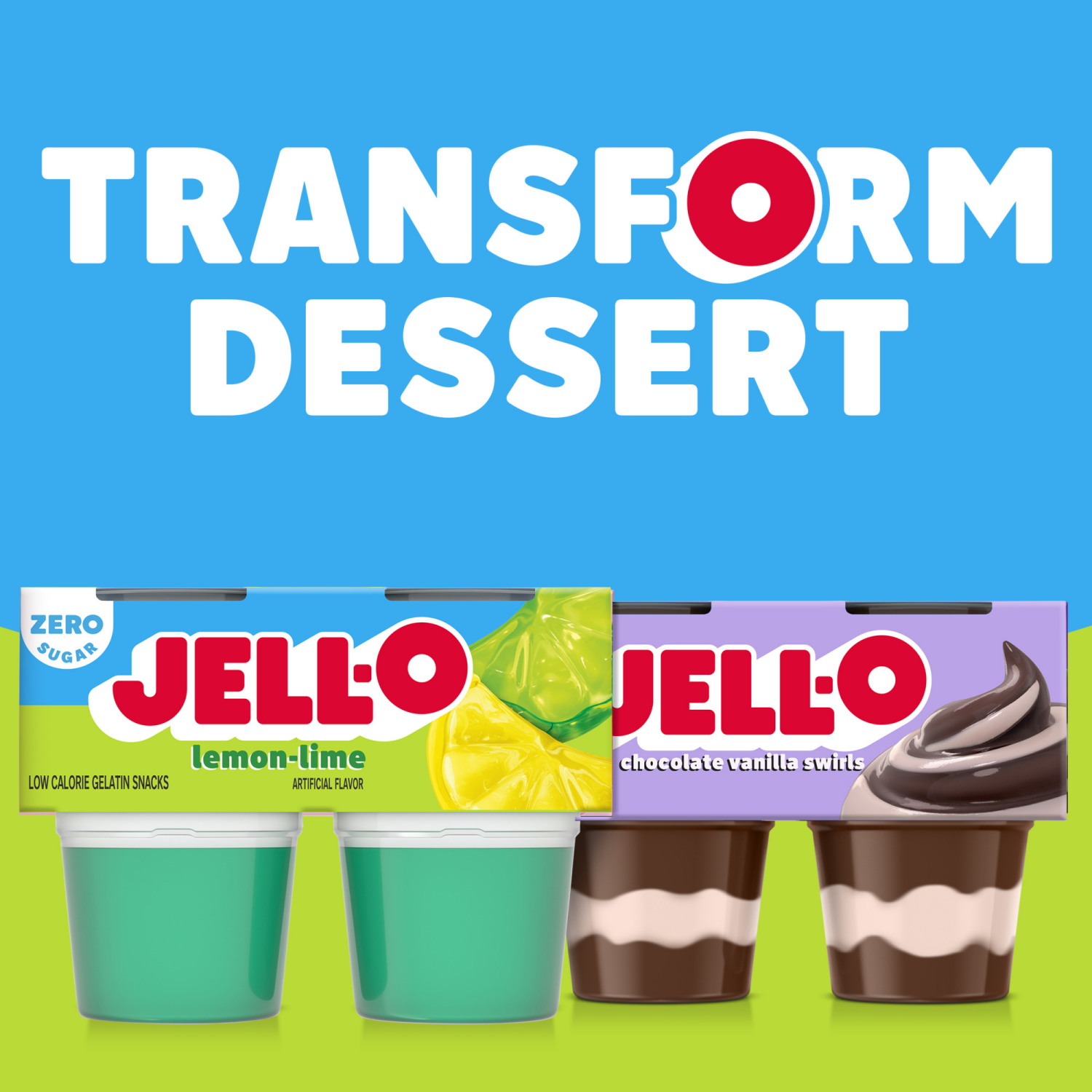 slide 8 of 8, Jell-O Lemon-Lime Artificially Flavored Zero Sugar Ready-to-Eat Gelatin Snack Cups, 4 ct Cups, 12.5 oz