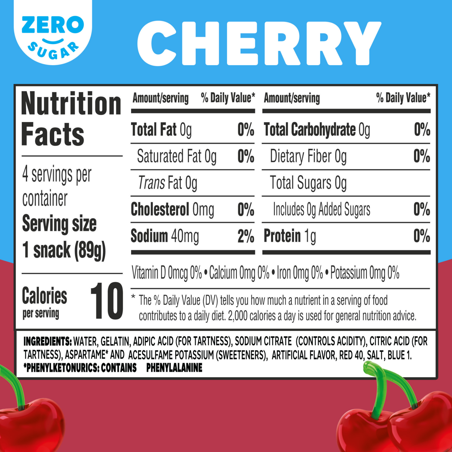 slide 2 of 8, Jell-O Cherry Artificially Flavored Zero Sugar Ready-to-Eat Gelatin Snack Cups, 4 ct Cups, 12.5 oz