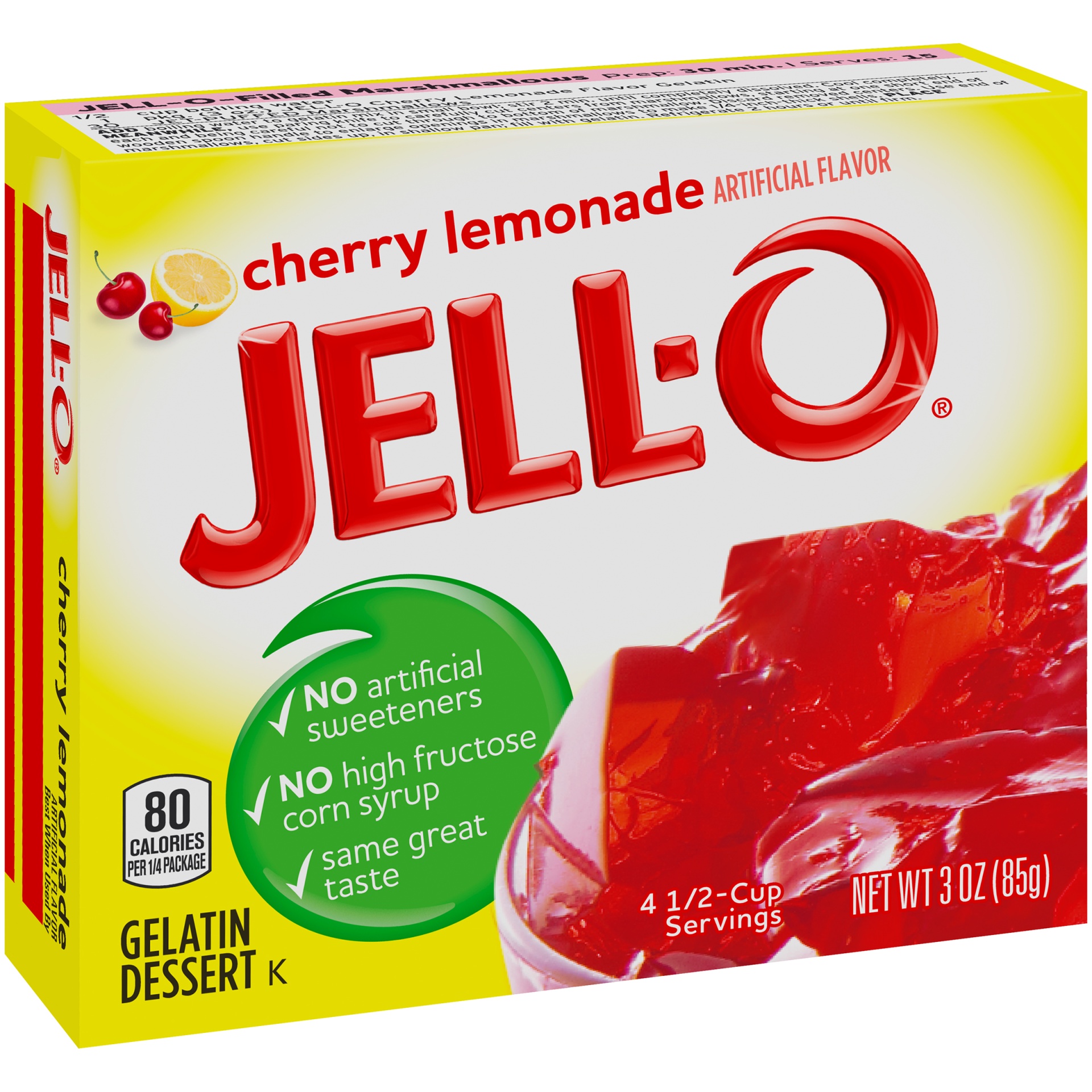 slide 3 of 6, Jell-O Cherry Lemonade Gelatin Dessert Mix, 3 oz