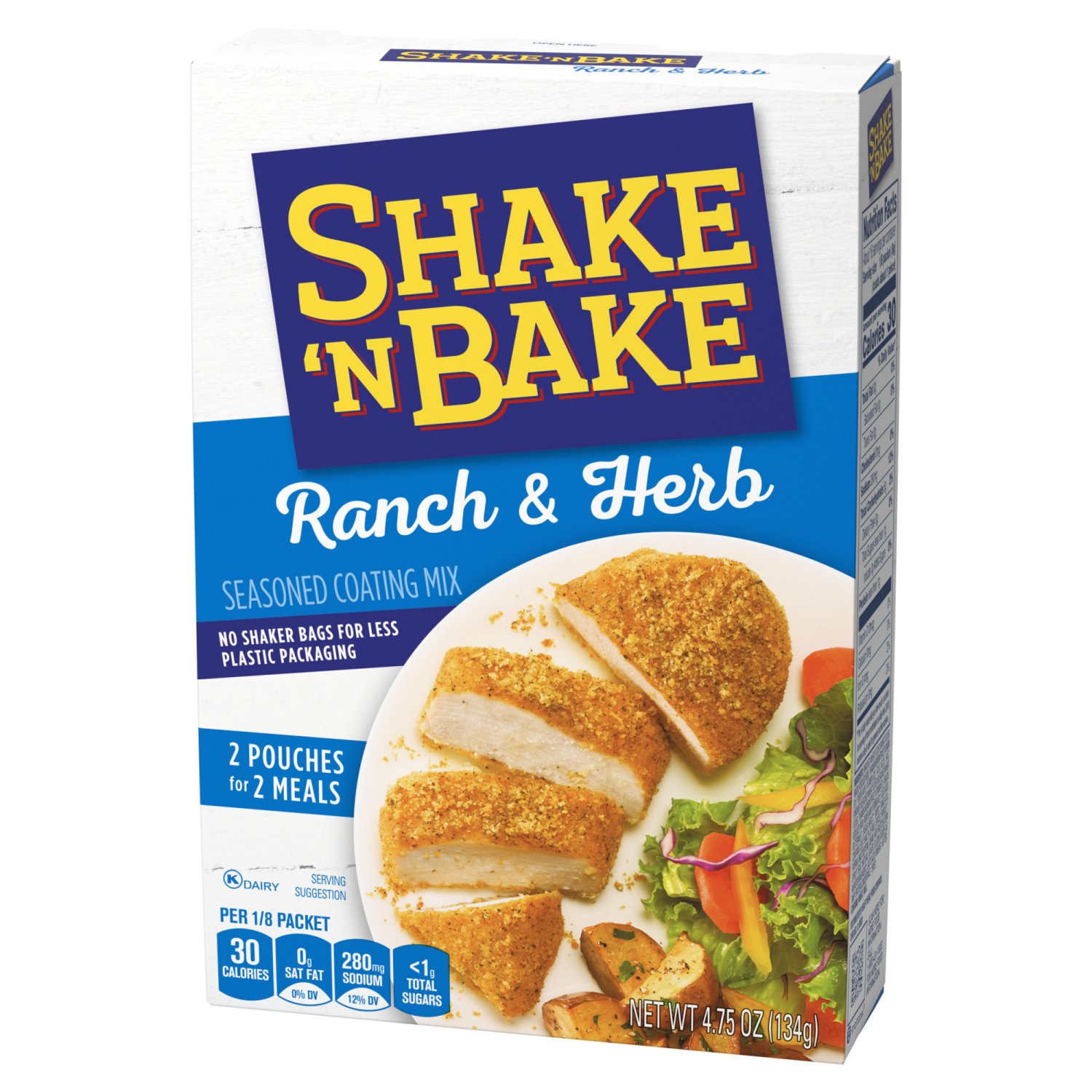 slide 2 of 5, Shake 'n Bake Ranch & Herb Seasoned Coating Mix, 4.75 oz Box, 2 ct Packets, 2 ct