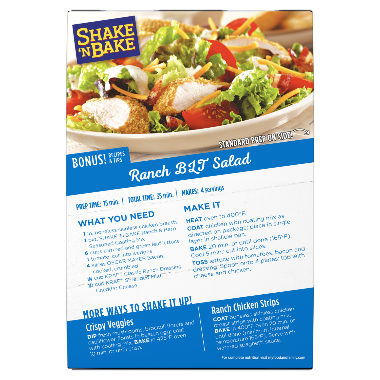 slide 4 of 5, Shake 'n Bake Ranch & Herb Seasoned Coating Mix, 4.75 oz Box, 2 ct Packets, 2 ct