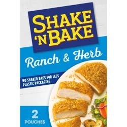 Shake 'n Bake Ranch & Herb Seasoned Coating Mix, 4.75 oz Box, 2 ct Packets