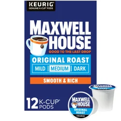 Maxwell House Original Roast Medium Roast K-Cup Coffee Pods, 12 ct. Box