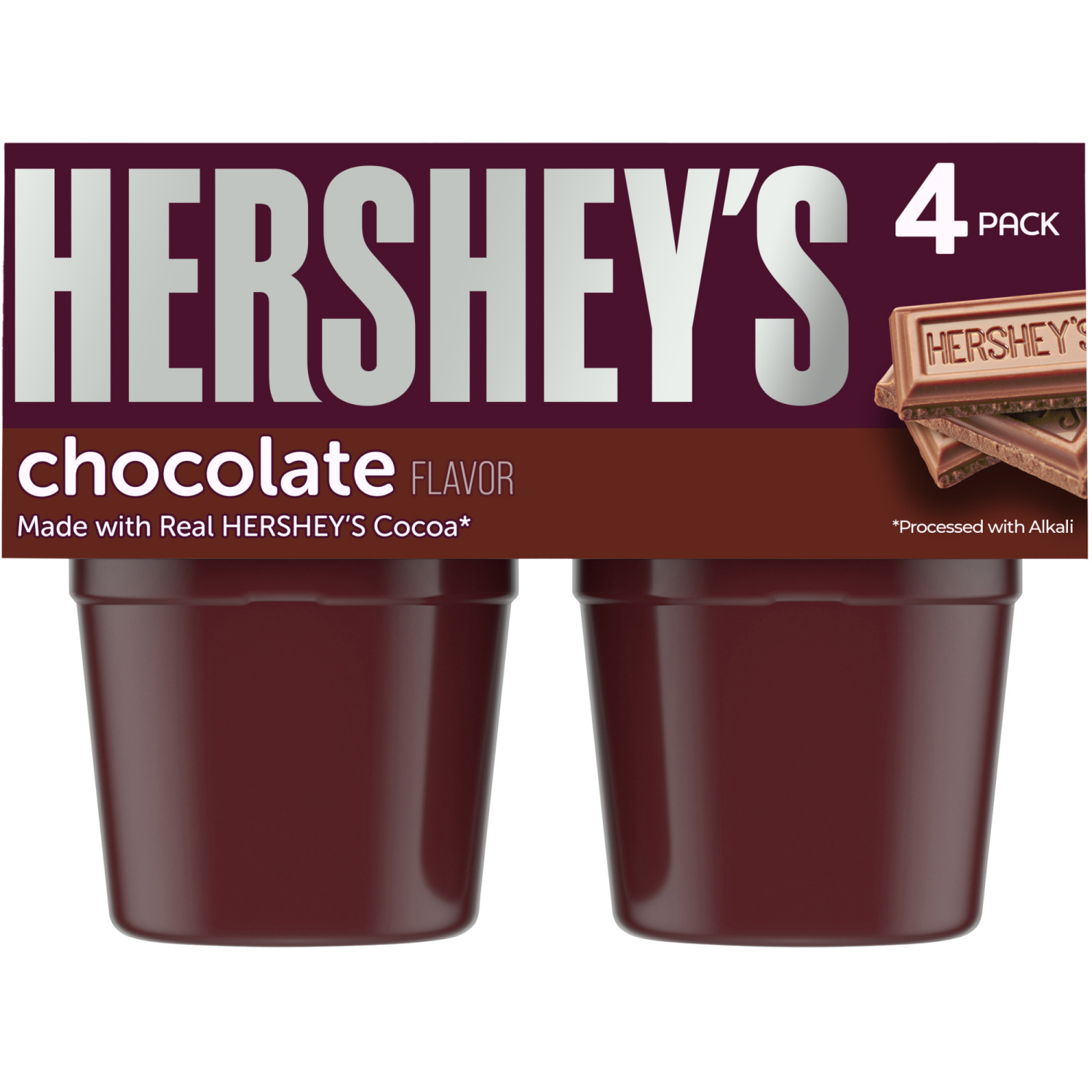 slide 1 of 8, Hershey's Chocolate Ready-to-Eat Pudding Snacks with Milk & Real Cocoa, 4 ct Cups, 15.5 oz