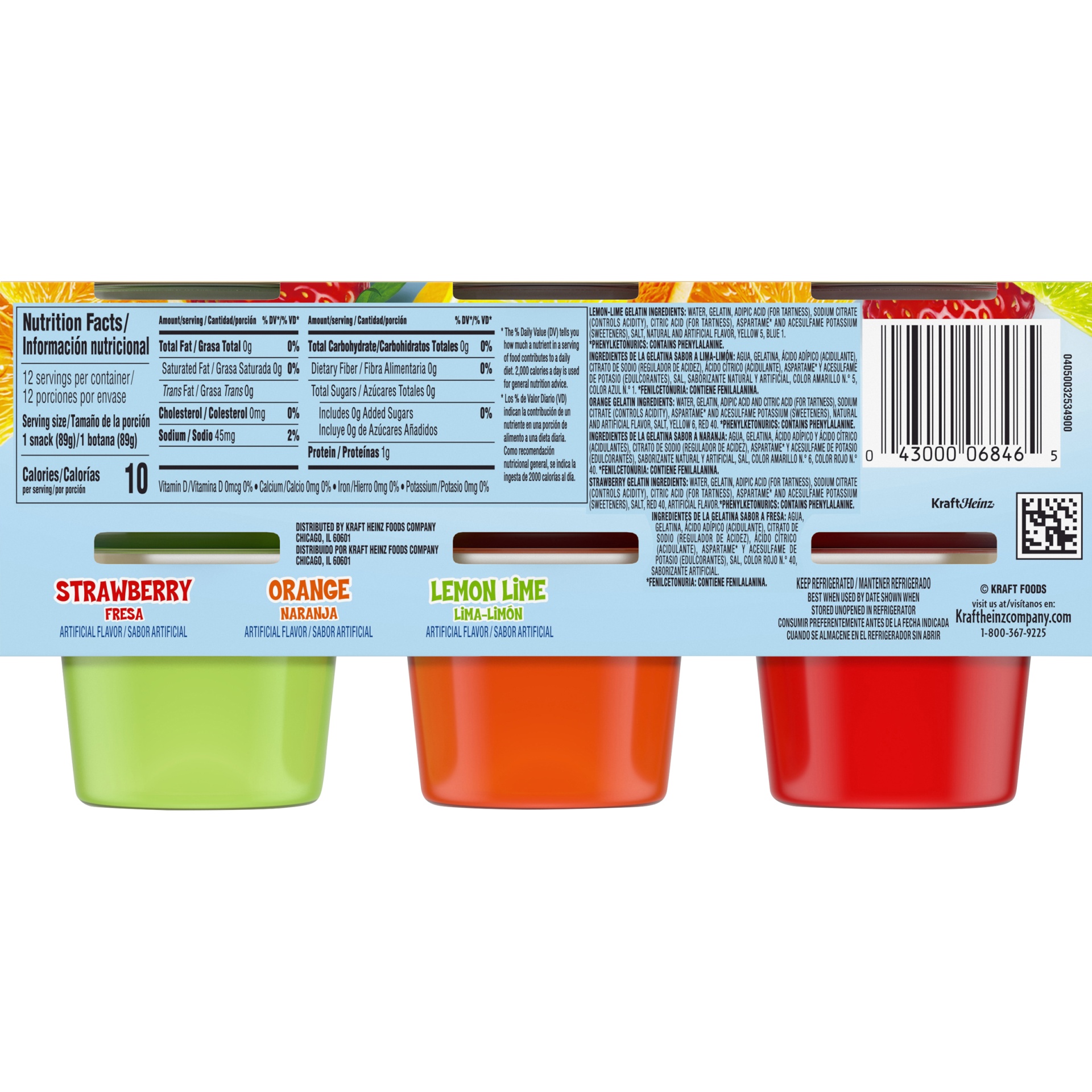 slide 4 of 6, Kool-Aid Strawberry, Orange & Lemon Lime Sugar Free Artificially Flavored Jell-O Ready-to-Eat Jello Cups Gelatin Snack Variety Pack Cups, 37.6 oz