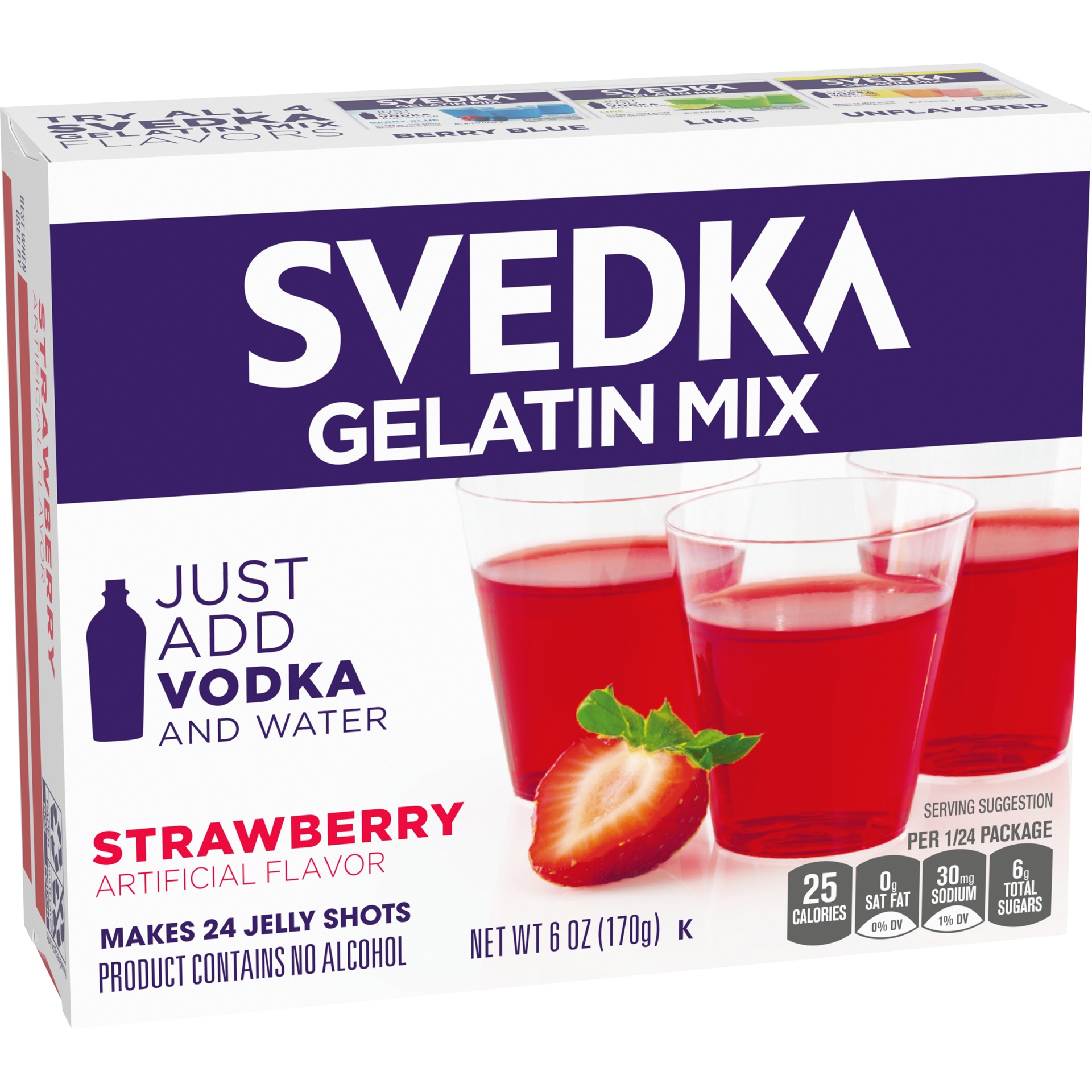 slide 2 of 6, Svedka Just Add Vodka & Water Strawberry Jelly Shots Gelatin Mix, 6 oz