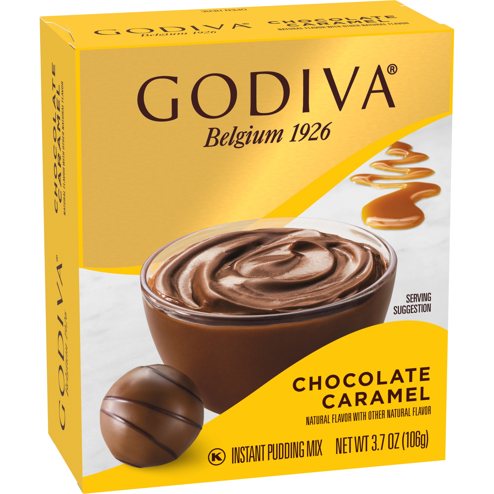 slide 2 of 6, Godiva Chocolate Caramel Instant Pudding Mix, 3.7 oz