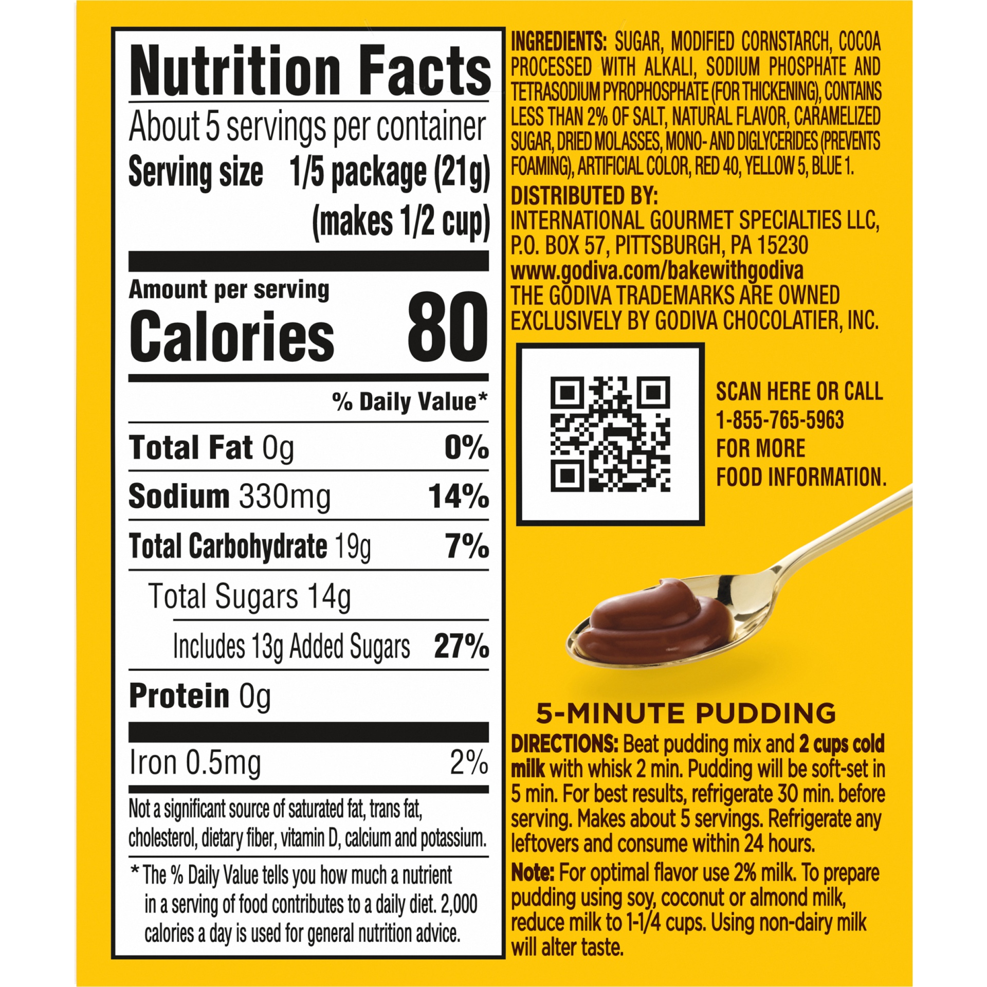 slide 3 of 6, Godiva Chocolate Caramel Instant Pudding Mix, 3.7 oz