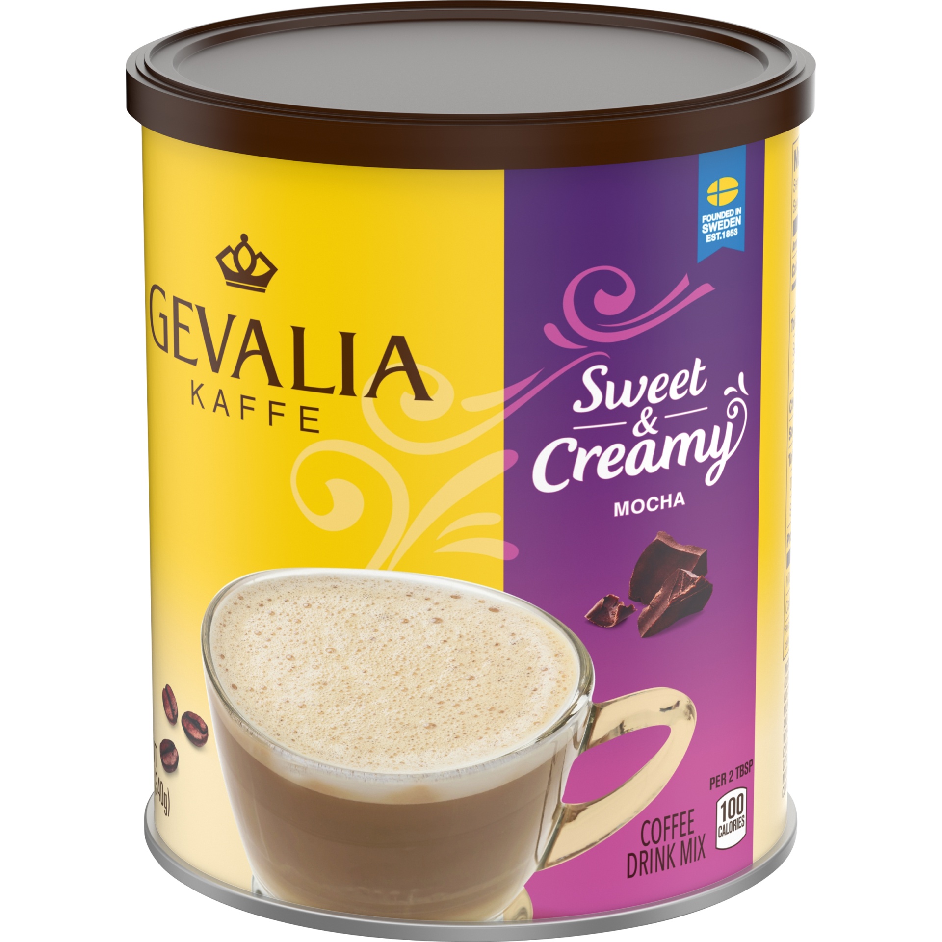 slide 3 of 6, Gevalia Sweet & Creamy Mocha Instant Coffee Drink Mix ister, 12 oz