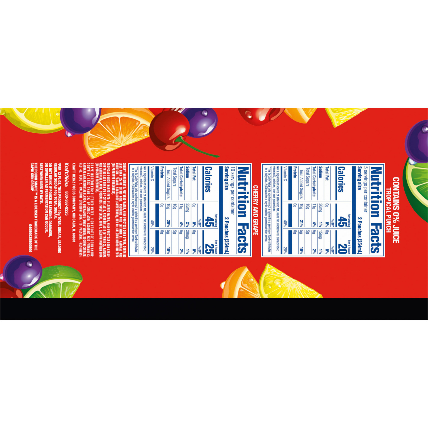 slide 8 of 8, Kool-Aid Jammers Tropical Punch, Grape & Cherry Flavored 0% Juice Drink Variety Pack, 30 ct Box, 6 fl oz Pouches, 30 ct