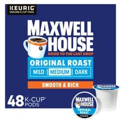 Maxwell House Original Roast Medium Roast K-Cup Coffee Pods, 48 ct. Box