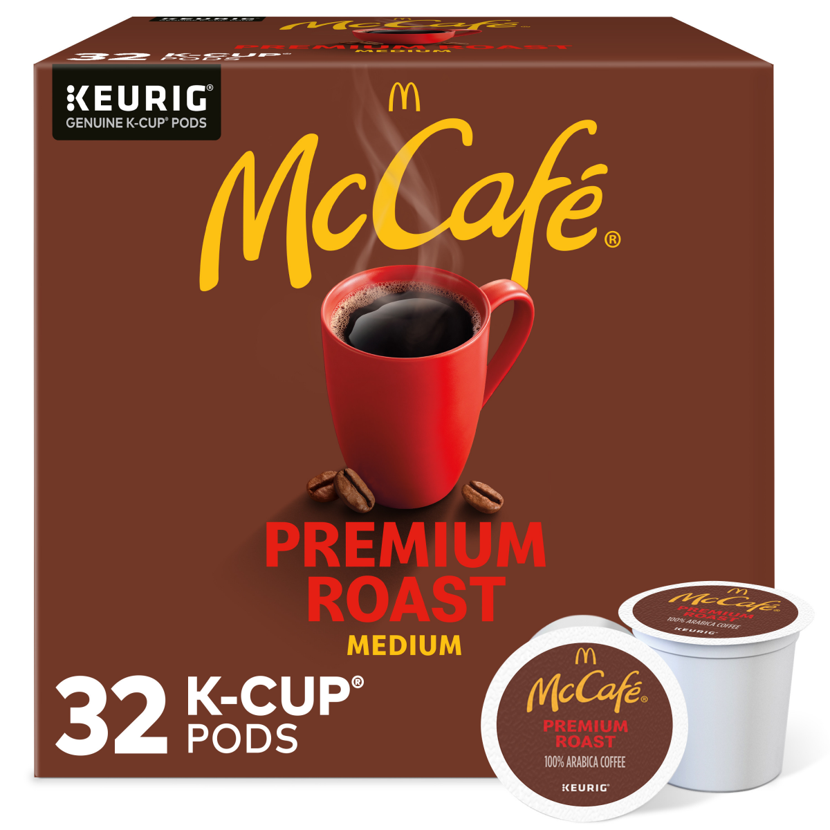 slide 1 of 5, McCafé Premium Roast Coffee, Single Serve Keurig K-Cup Pods, Medium Roast, 32 Count, 32 ct