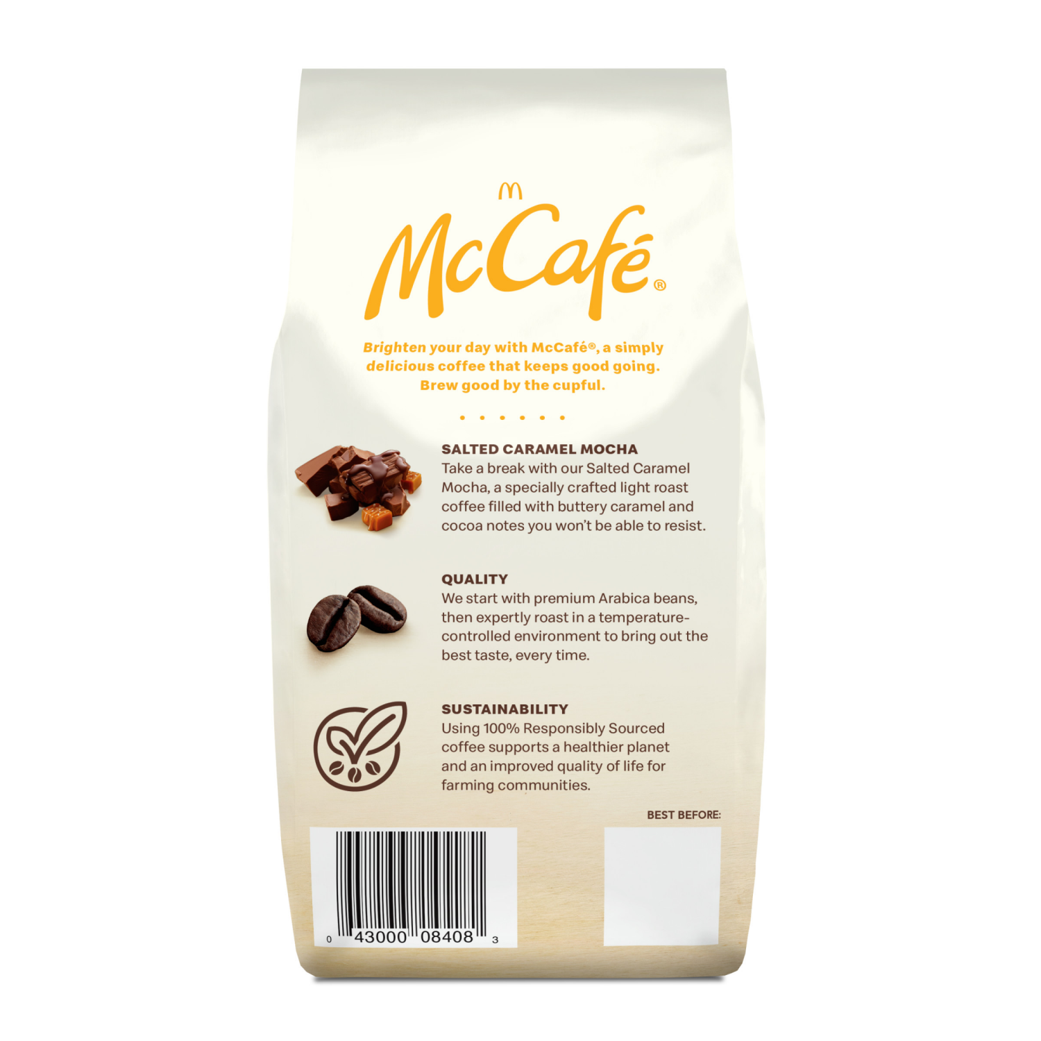 slide 2 of 5, McCafé Mocha Magic Salted Caramel Mocha Ground Coffee, 11 oz Bag, 11 oz