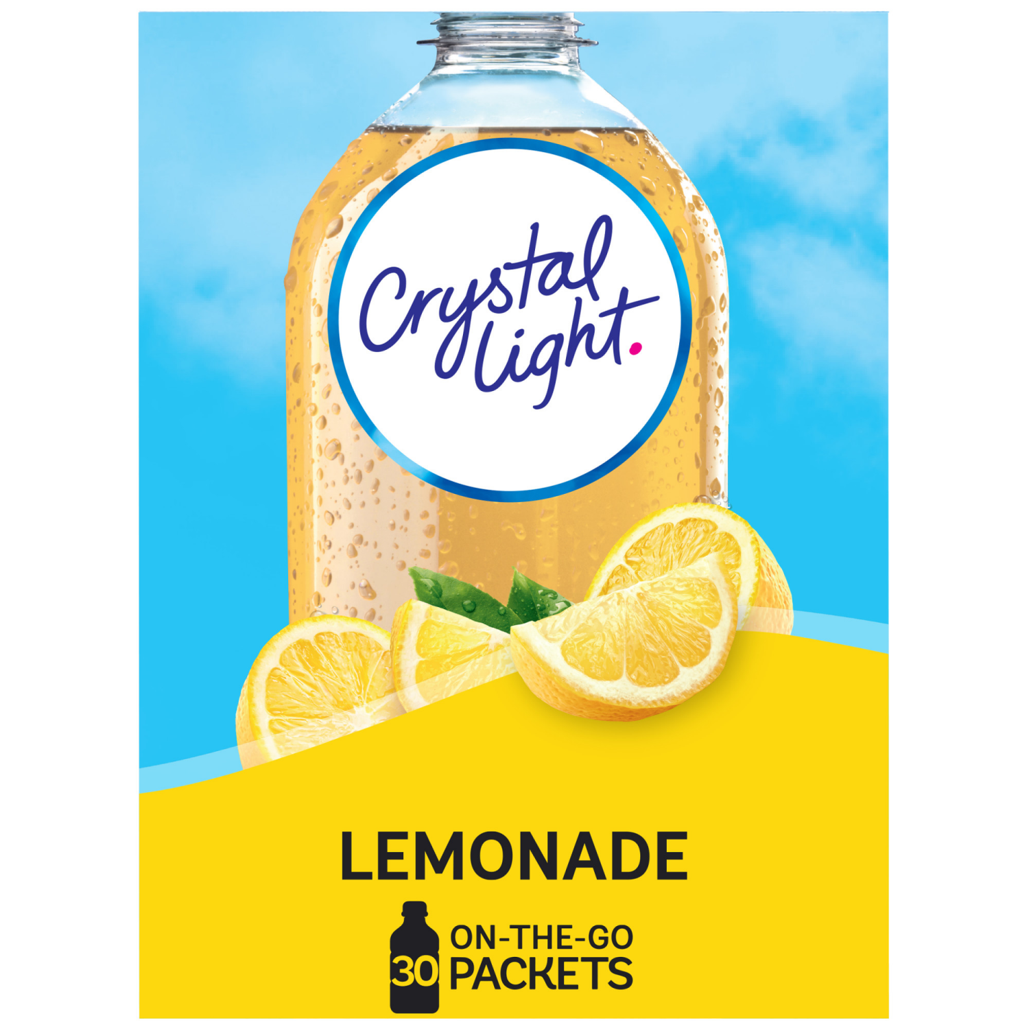 slide 1 of 8, Crystal Light Lemonade Naturally Flavored with other natural Powdered Drink Mix, 30 ct On-the-Go-Packets, 4.2 oz