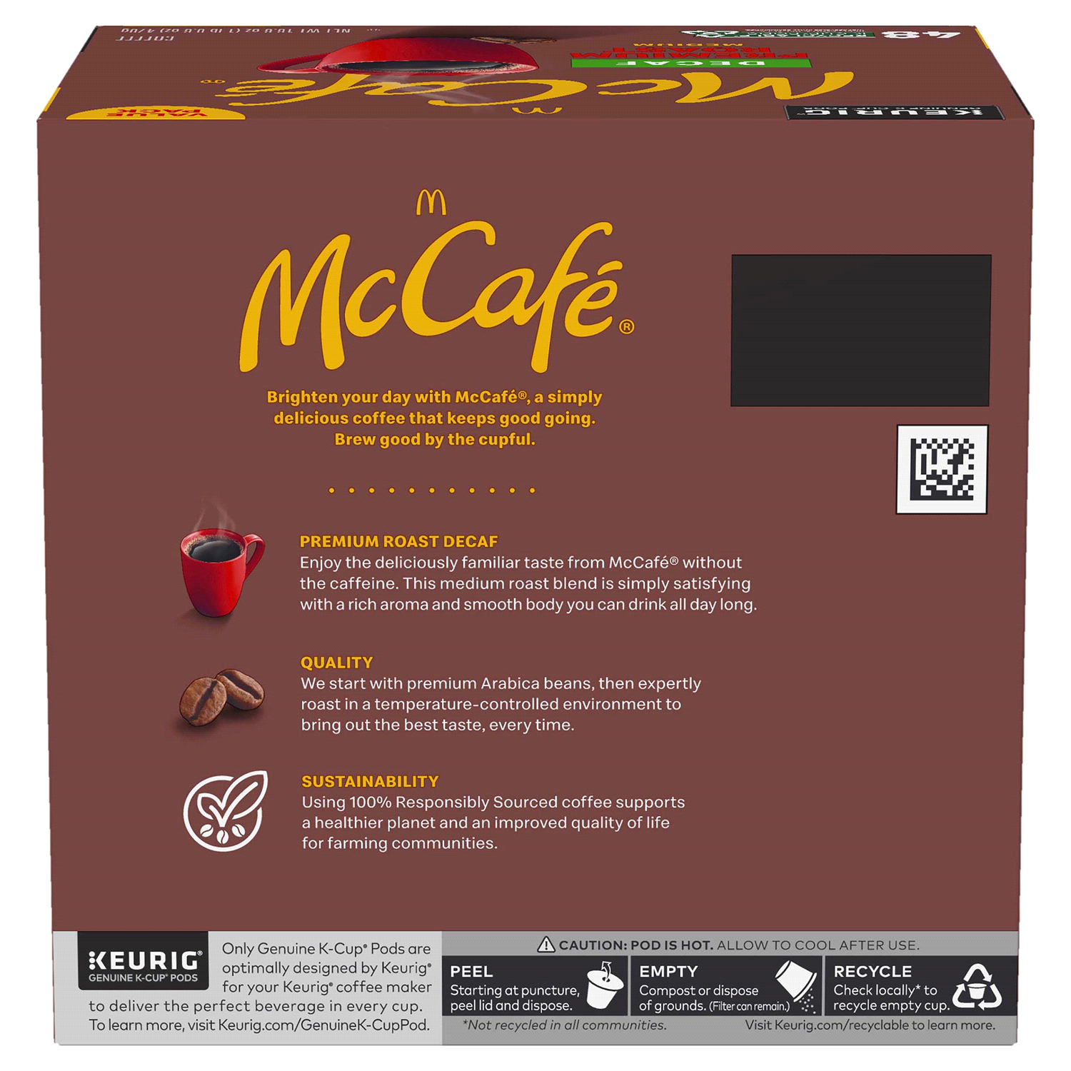 slide 4 of 5, McCafé Premium Roast Decaf Coffee K-Cup Pods, Decaffeinated - 48 ct; 16.6 oz, 48 ct; 16.6 oz