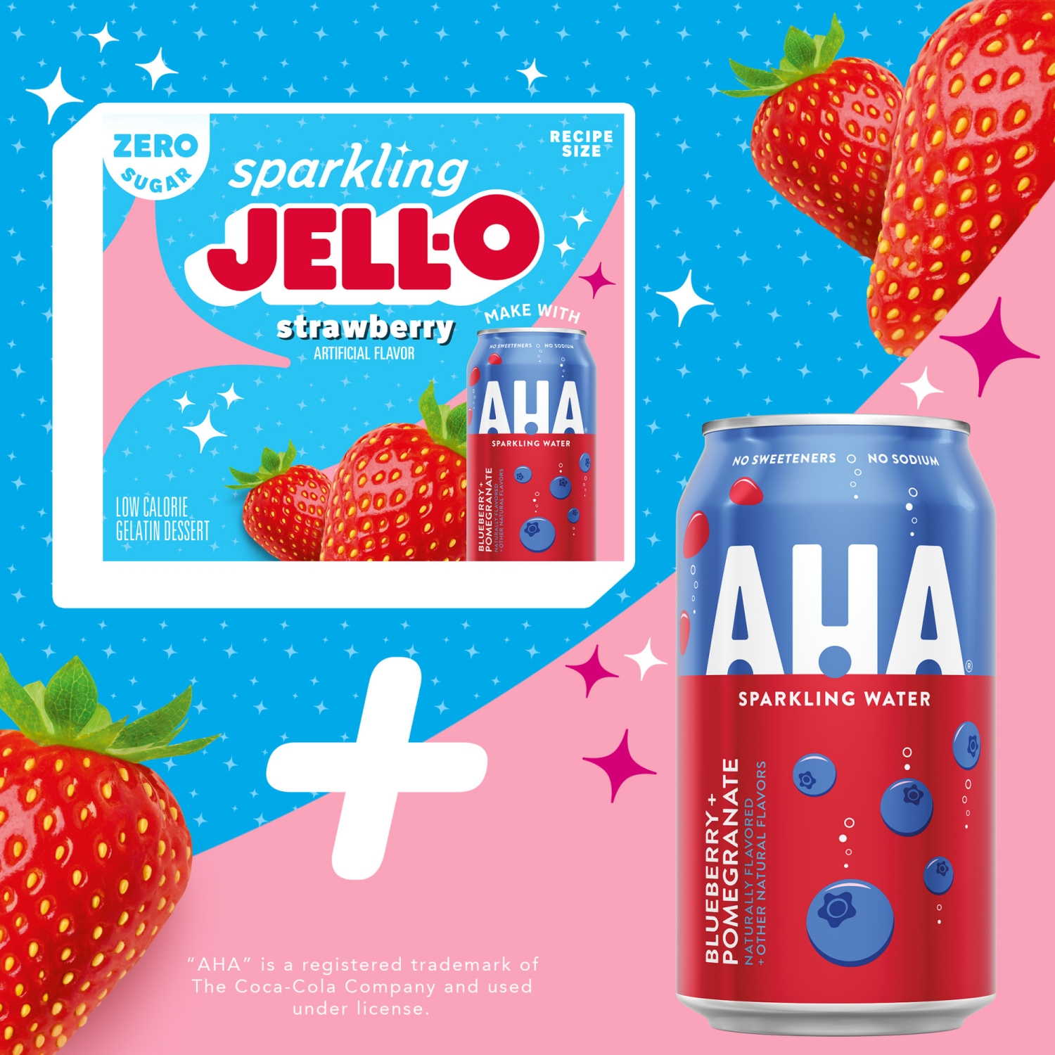 slide 6 of 8, Jell-O Sparkling Strawberry, 0.3 oz Box, 0.3 oz