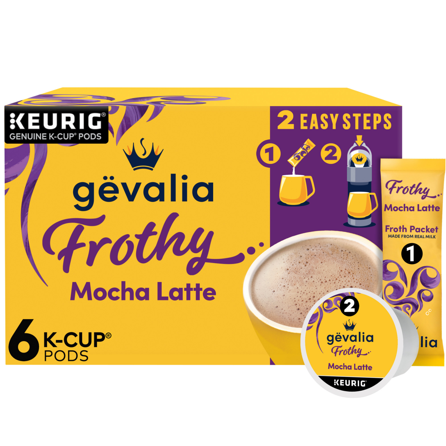 slide 1 of 8, Gevalia K-Cups Mocha Latte, 6 ct