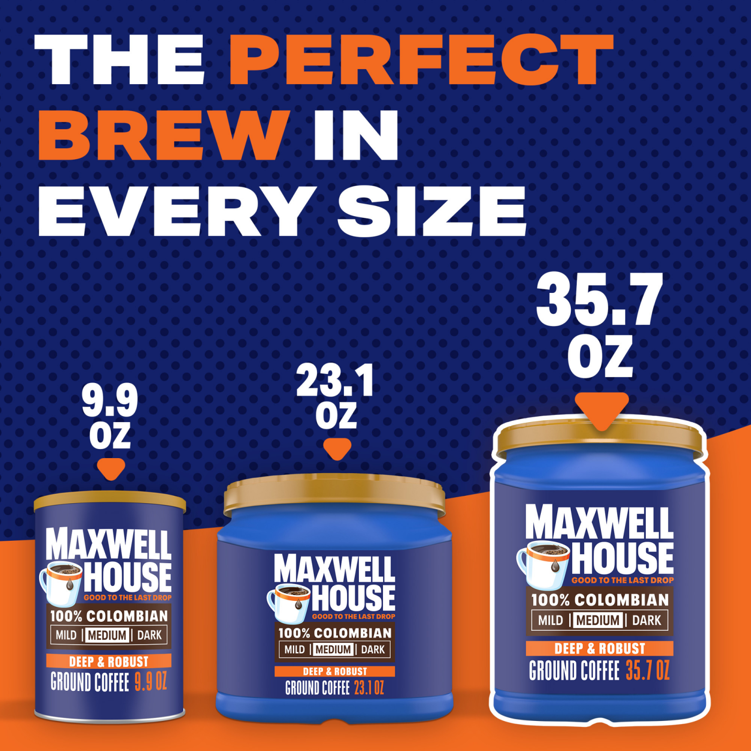 slide 7 of 7, Maxwell House 100% Colombian Ground Coffee, 35.7 oz Canister, 35.70 oz