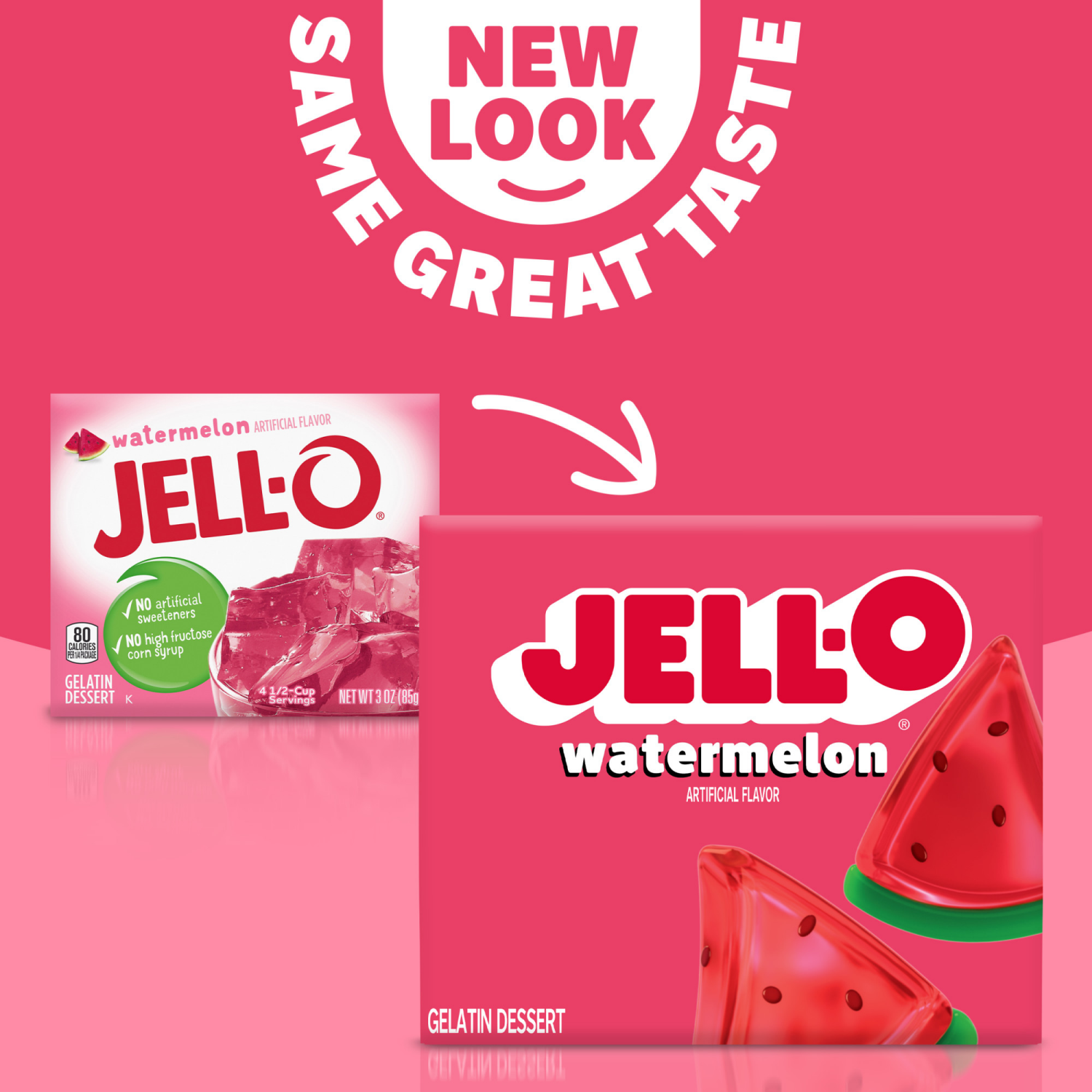 slide 4 of 5, Jell-O Watermelon Artificially Flavored Gelatin Dessert Mix, 3 oz Box, 3 oz