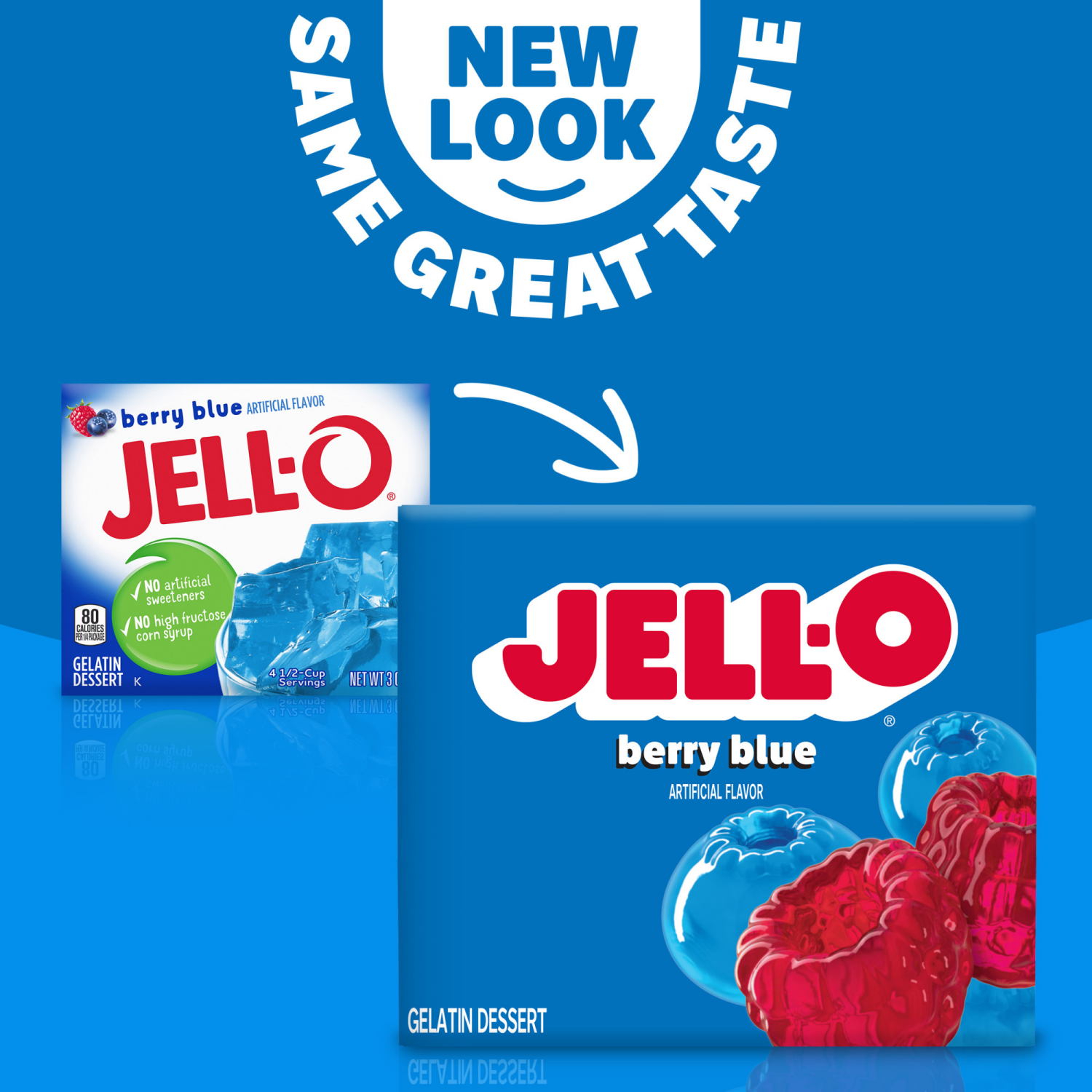 slide 4 of 5, Jell-O Berry Blue Artificially Flavored Gelatin Dessert Mix, 3 oz Box, 3 oz