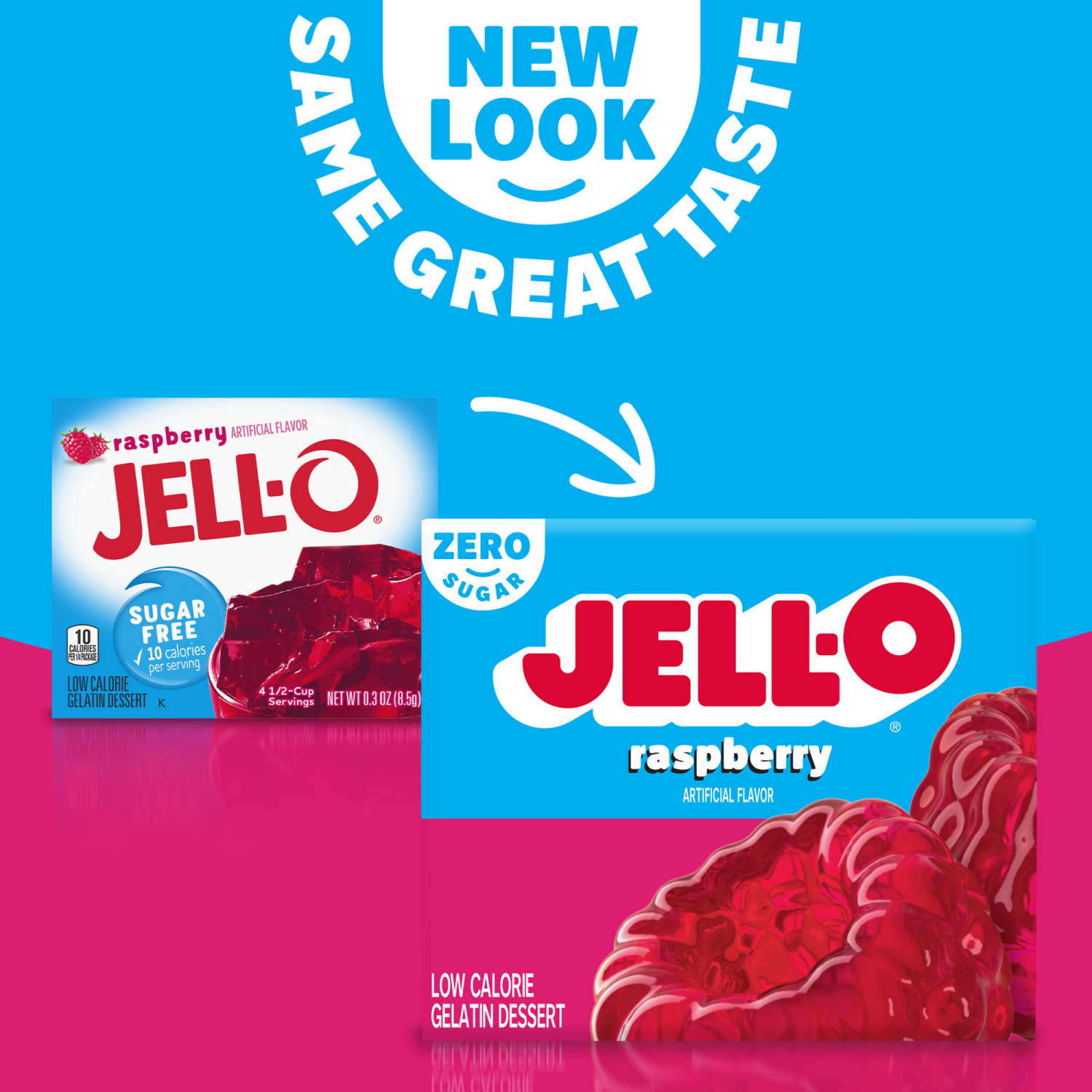 slide 4 of 5, Jell-O Raspberry Artificially Flavored Zero Sugar Gelatin Dessert Mix, 0.3 oz Box, 0.3 oz