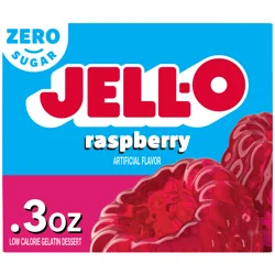 Jell-O Raspberry Artificially Flavored Zero Sugar Gelatin Dessert Mix, 0.3 oz Box