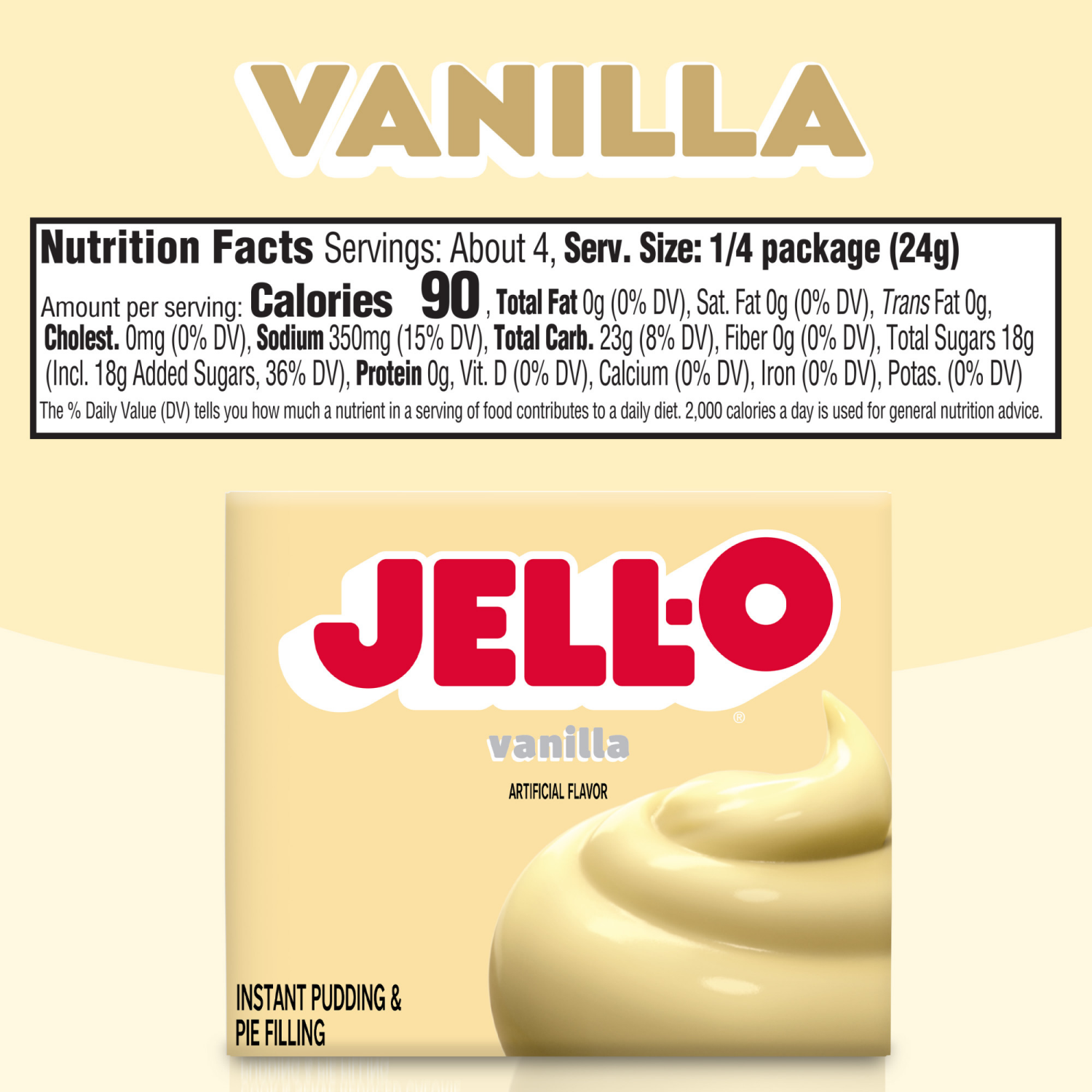 slide 2 of 8, Jell-O Vanilla Instant Pudding & Pie Filling, 3.4 oz