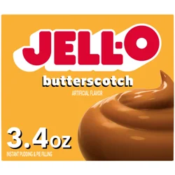 Jell-O Butterscotch Artificially Flavored Instant Pudding & Pie Filling Mix, 3.4 oz Box