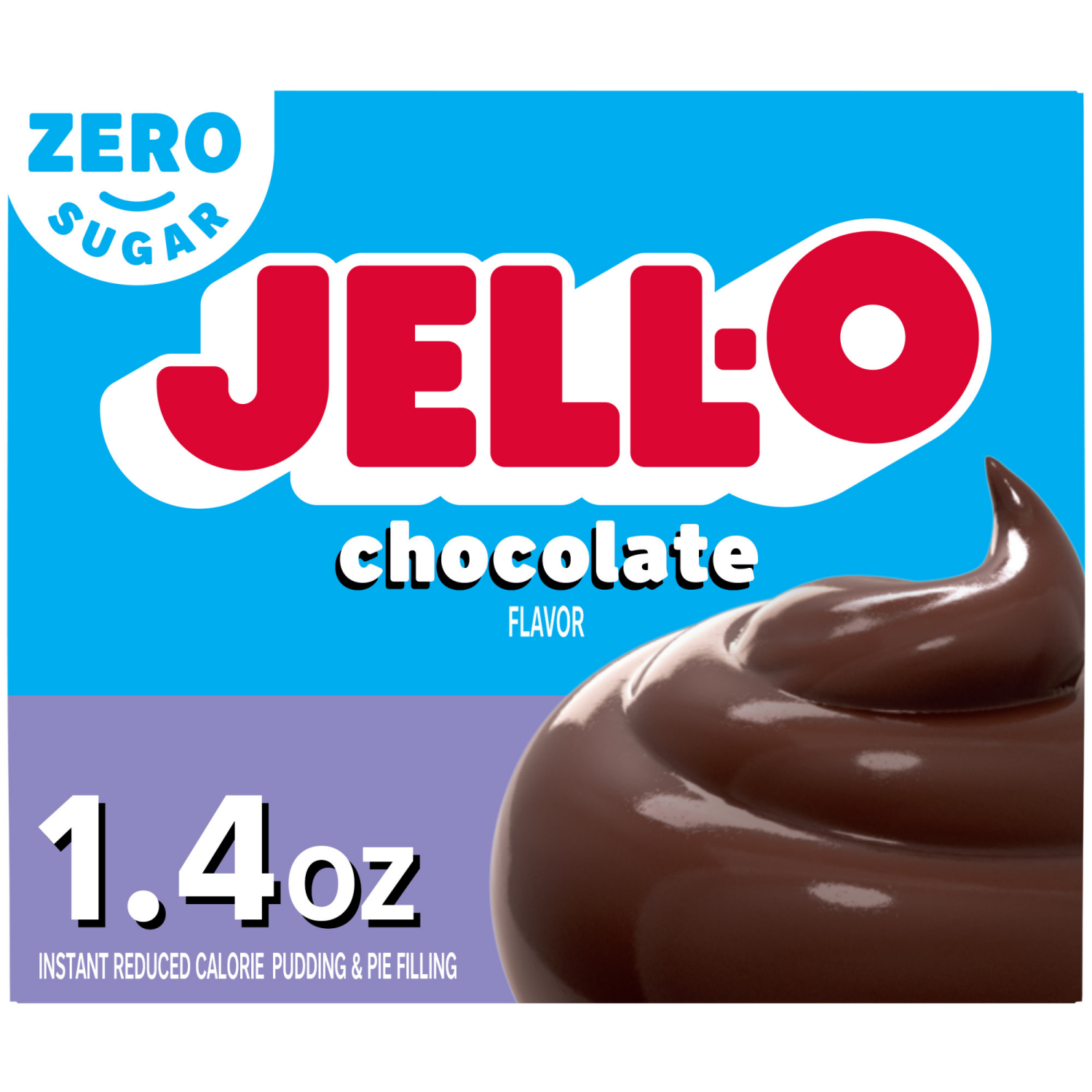 slide 1 of 5, Jell-O Chocolate Flavor Zero Sugar Instant Reduced Calorie Pudding & Pie Filling Mix, 1.4 oz Box, 1.4 oz