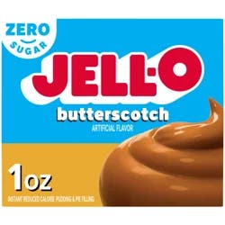 Jell-O Butterscotch Artificially Flavored Zero Sugar Instant Reduced Calorie Pudding & Pie Filling Mix, 1 oz Box
