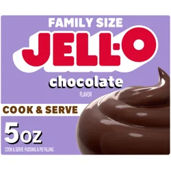 Jell-O Cook & Serve Chocolate Flavor Pudding & Pie Filling Mix, Family Size, 5 oz Box