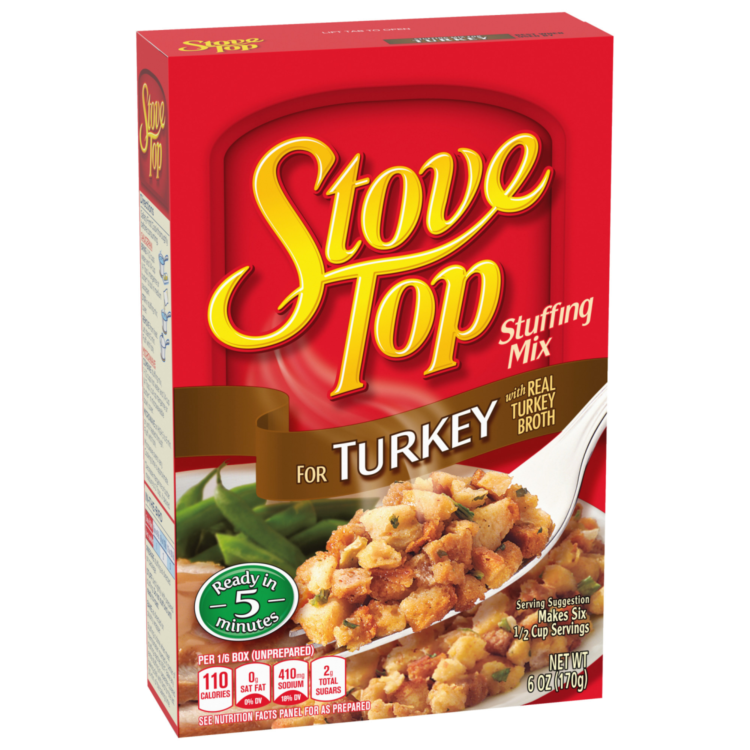 slide 4 of 8, Stove Top Stuffing Mix for Turkey, 6 oz Box, 6 oz