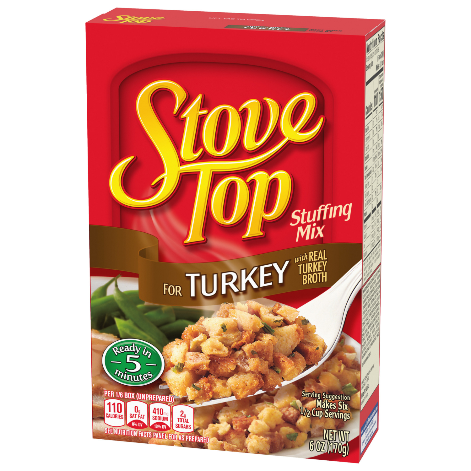 slide 8 of 8, Stove Top Stuffing Mix for Turkey, 6 oz Box, 6 oz