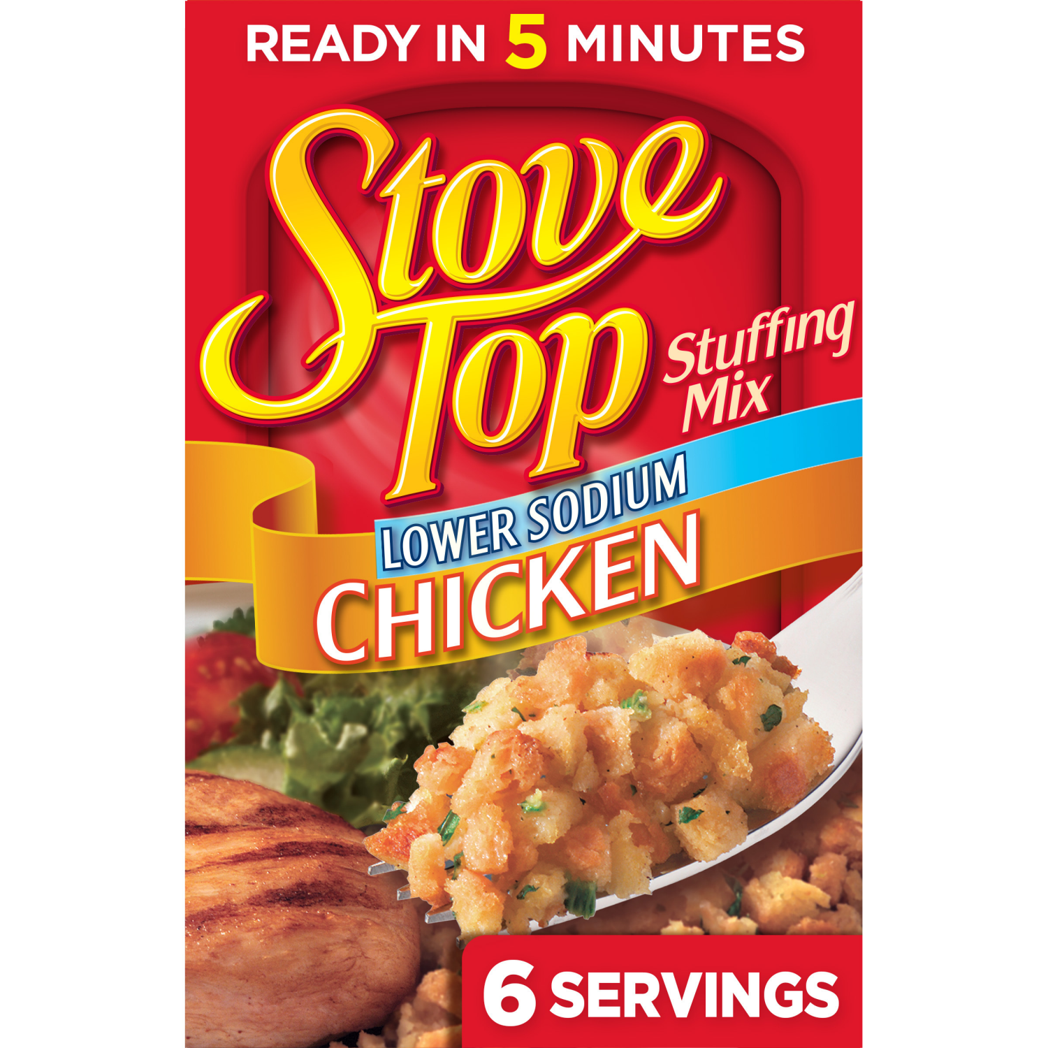 slide 1 of 5, Stove Top Low Sodium Stuffing Mix for Chicken with 25% Less Sodium- 6 oz, 6 oz