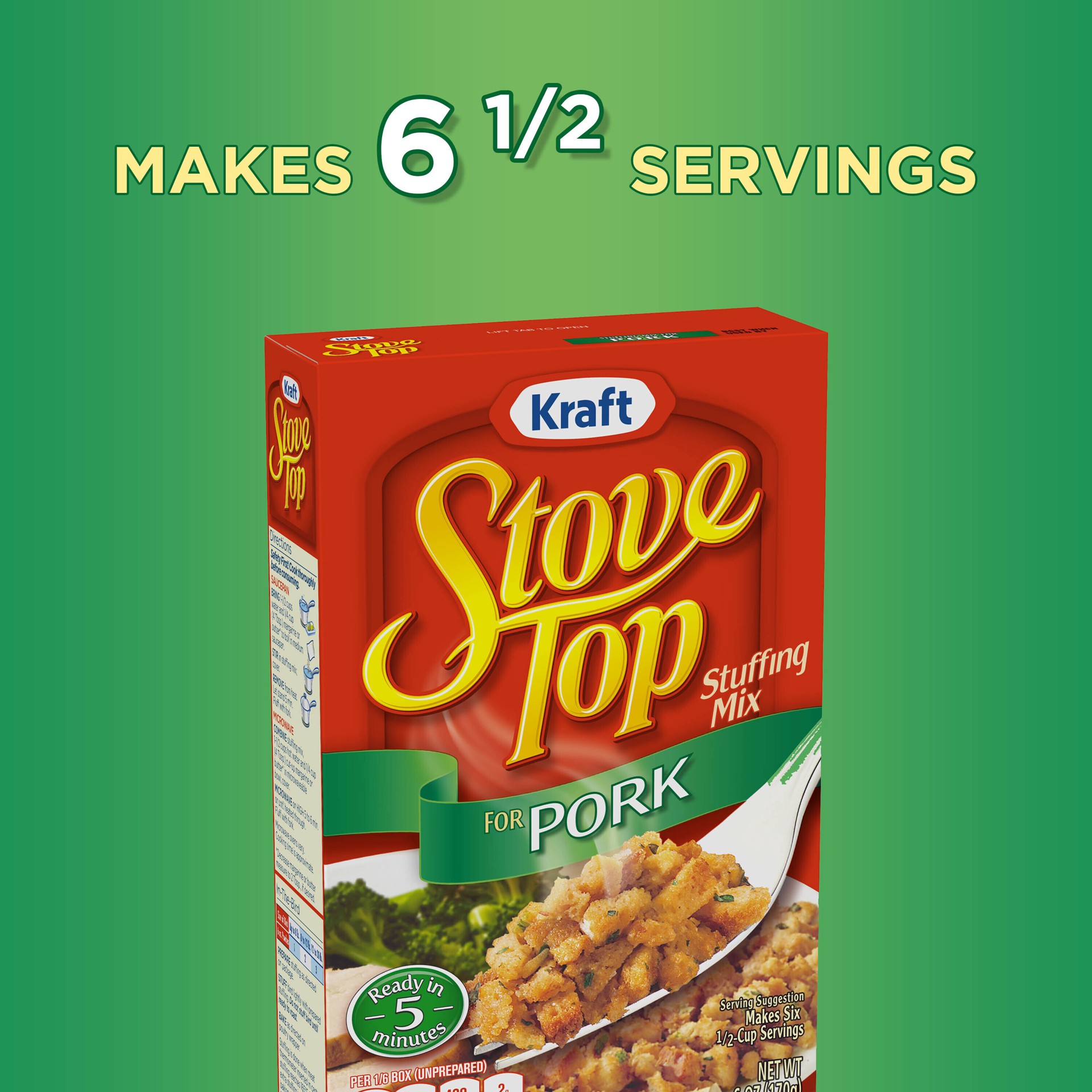 slide 2 of 5, Stove Top Kraft Stove Top Stuffing for Pork Mix, 6 oz Box, 170 g