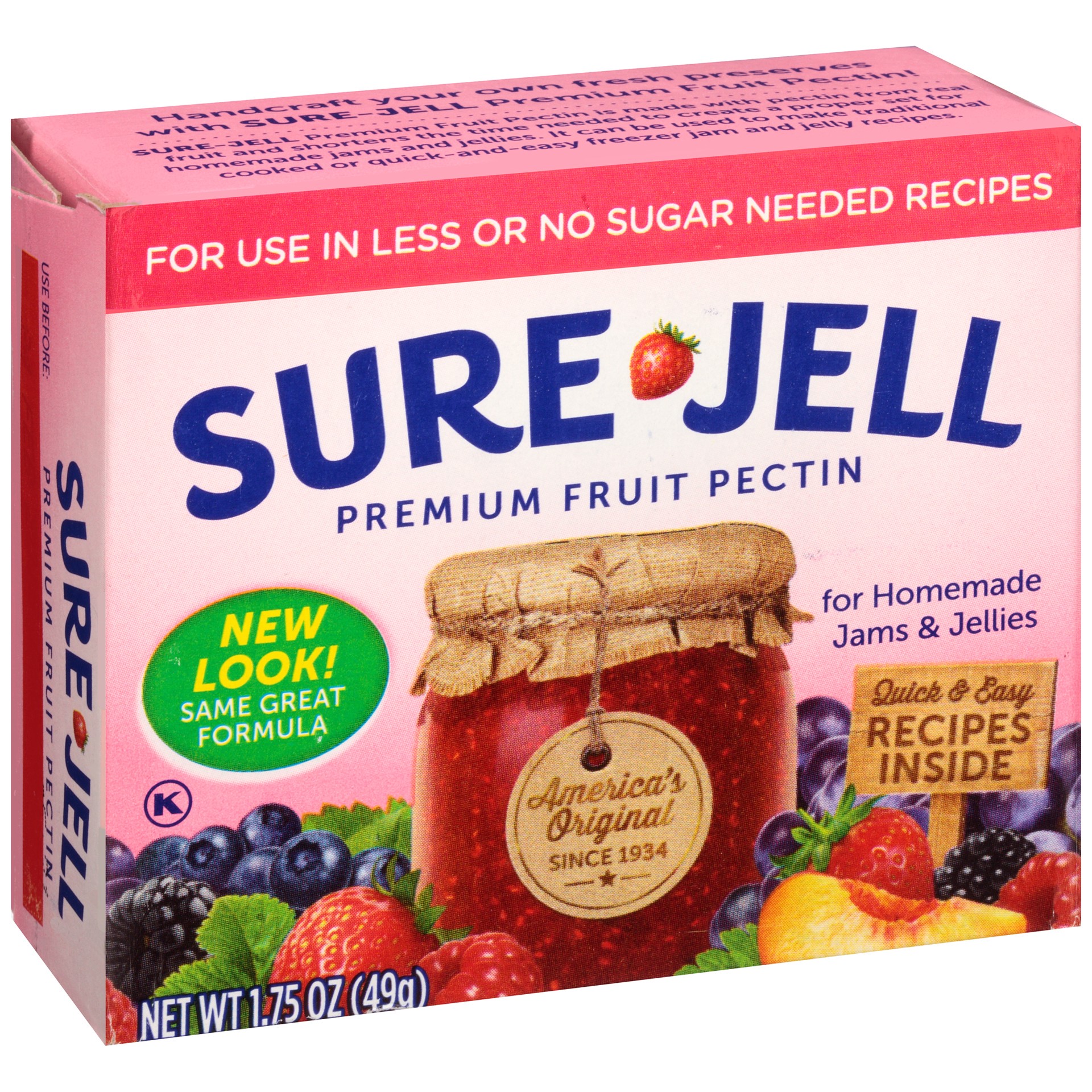 slide 7 of 10, Sure-Jell Premium Fruit Pectin for Less or No Sugar Needed Recipes, 1.75 oz