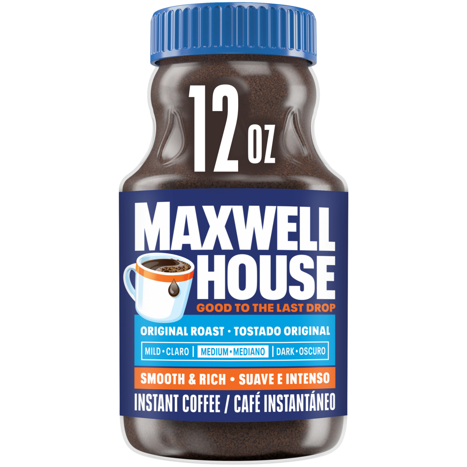 slide 1 of 5, Maxwell House The Original Roast Instant Coffee, 12 oz Jar, 12 oz