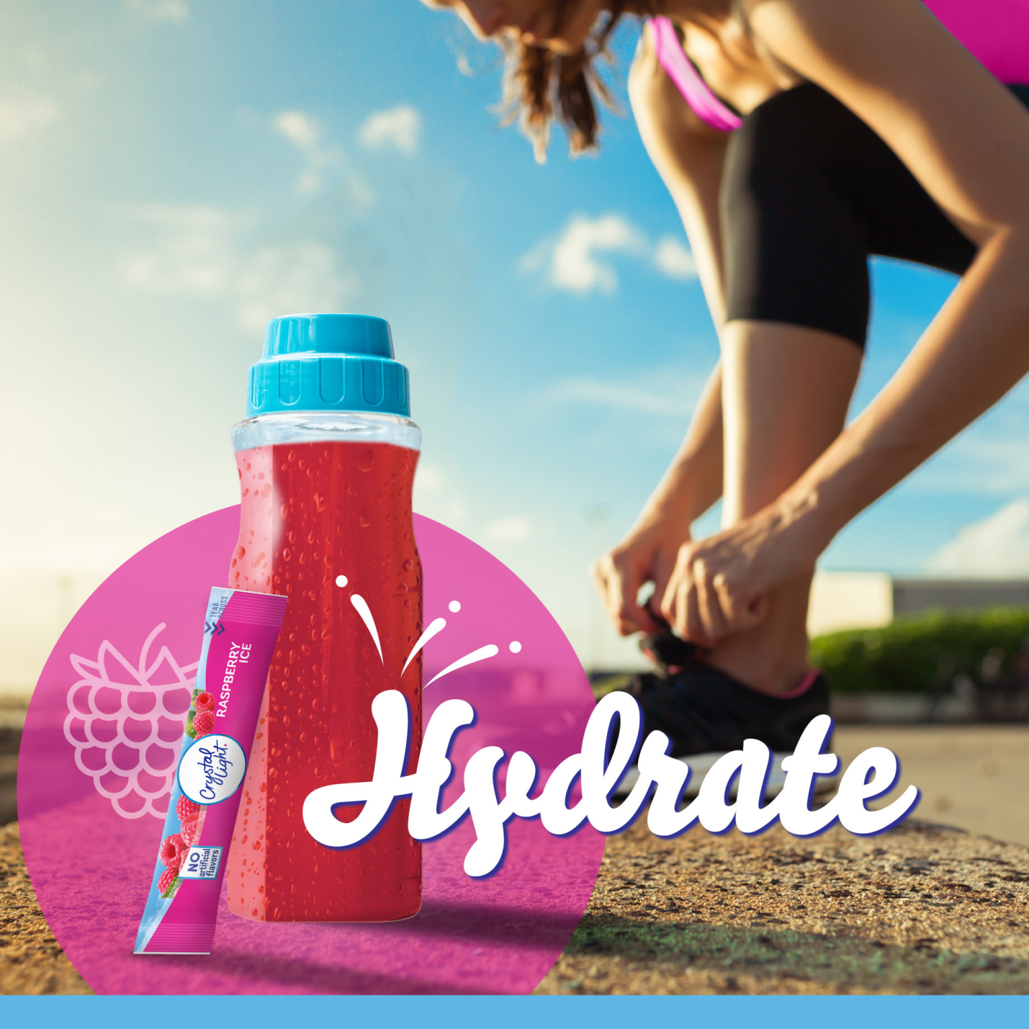 slide 2 of 5, Crystal Light Sugar Free Raspberry Ice Powdered Drink Mix, 10 ct - 0.06 oz Packets, 0.6 oz