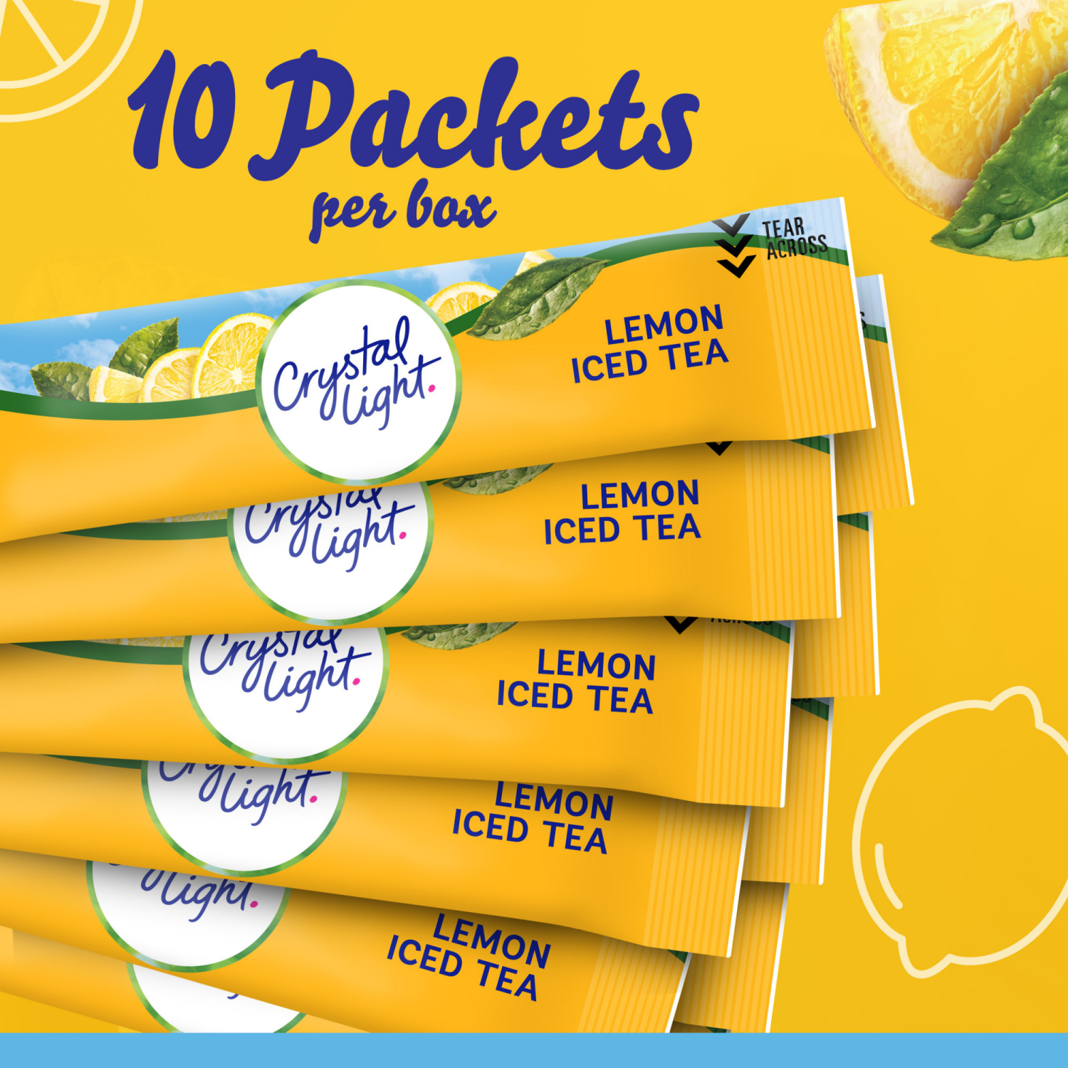 slide 5 of 5, Crystal Light Lemon Iced Tea Powdered Drink Mix, 10 ct - 0.7 oz Packets, 0.7 oz