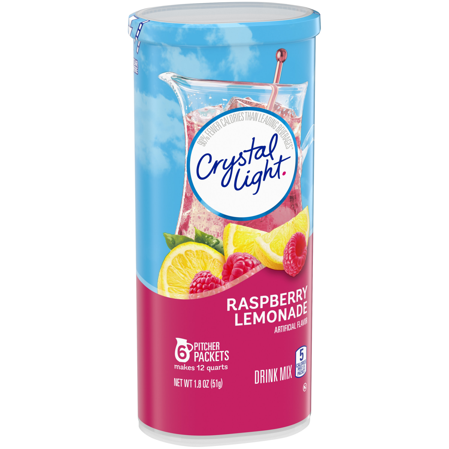 slide 3 of 8, Crystal Light Raspberry Lemonade Drink Mix 6 Packets, 6 ct
