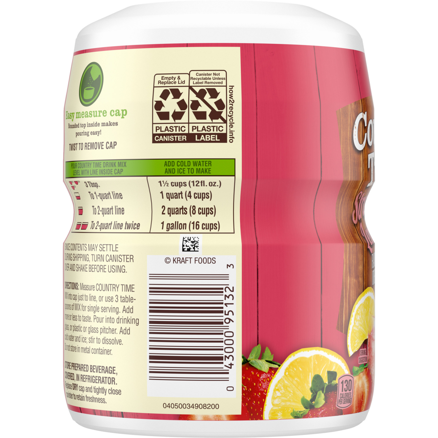 slide 2 of 8, Country Time Strawberry Lemonade Flavored Drink Mix 18 oz, 18 oz