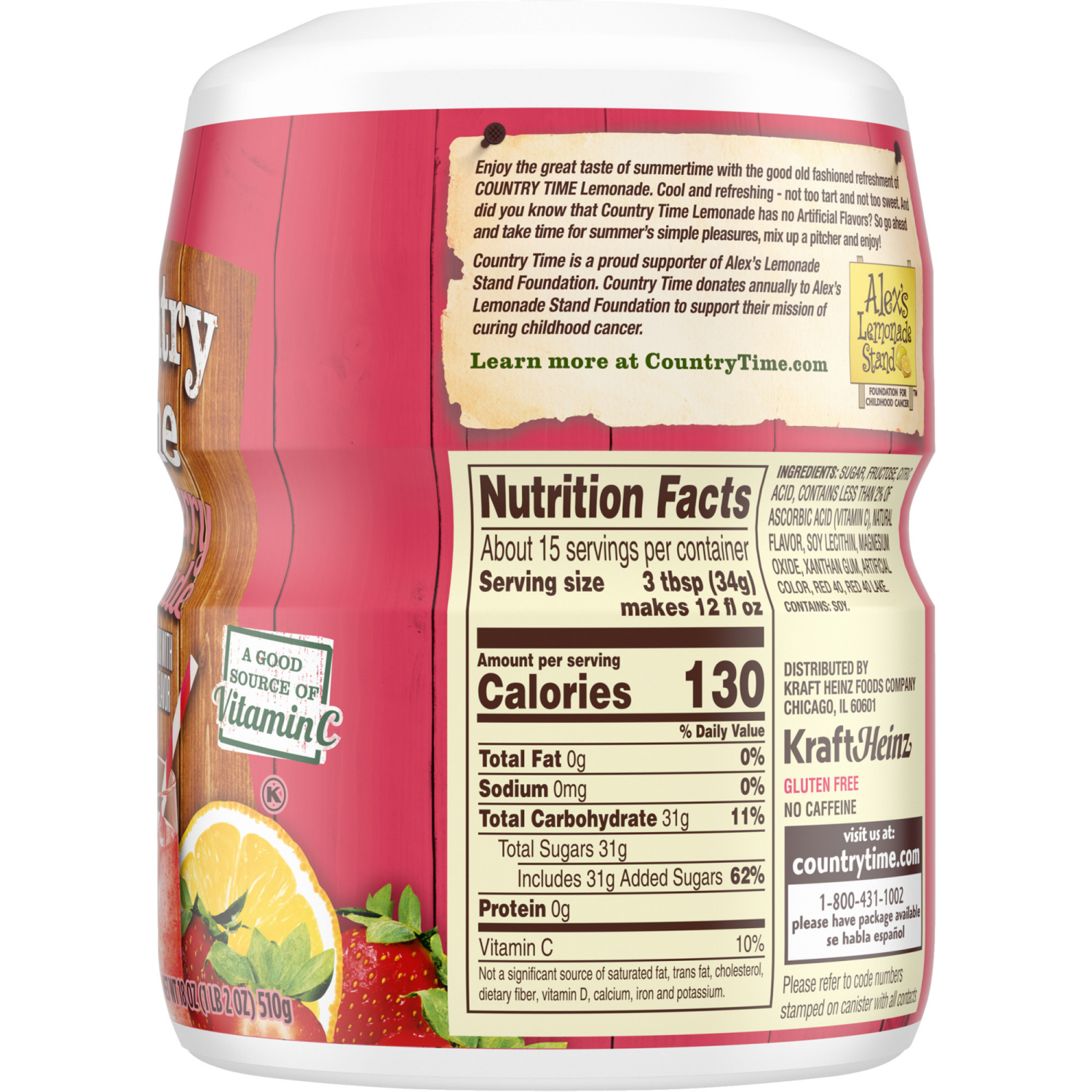 slide 8 of 8, Country Time Strawberry Lemonade Flavored Drink Mix 18 oz, 18 oz