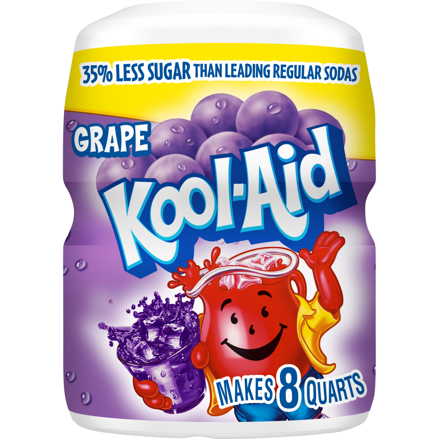 slide 1 of 5, Kool-Aid Sugar-Sweetened Grape Powdered Soft Drink Mix, 19 oz Canister, 19 oz