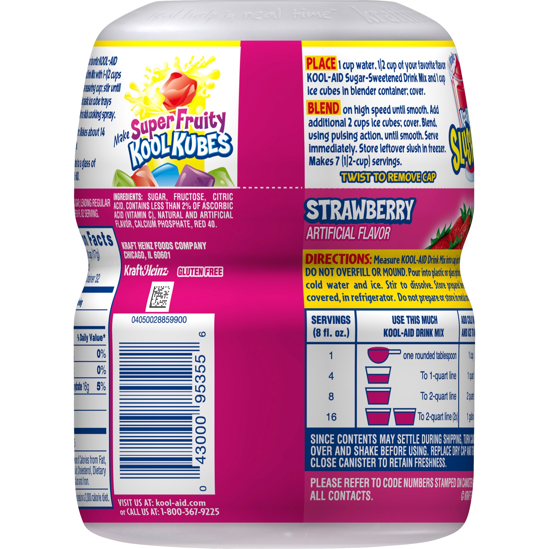slide 2 of 4, Kool-Aid Sugar-Sweetened Strawberry Artificially Flavored Powdered Soft Drink Mix ister, 19 oz